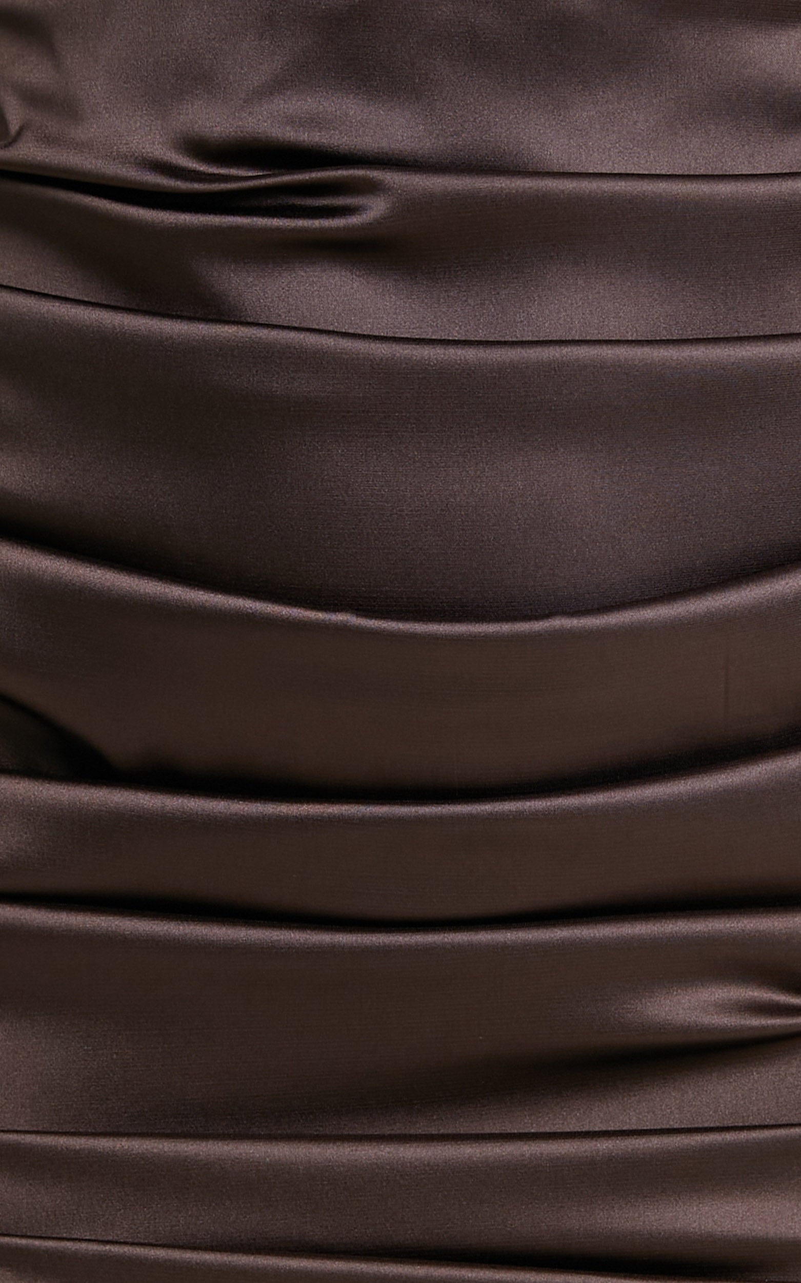 Amellia Mini Dress - Halter Neck Cut Out Dress in Chocolate Satin