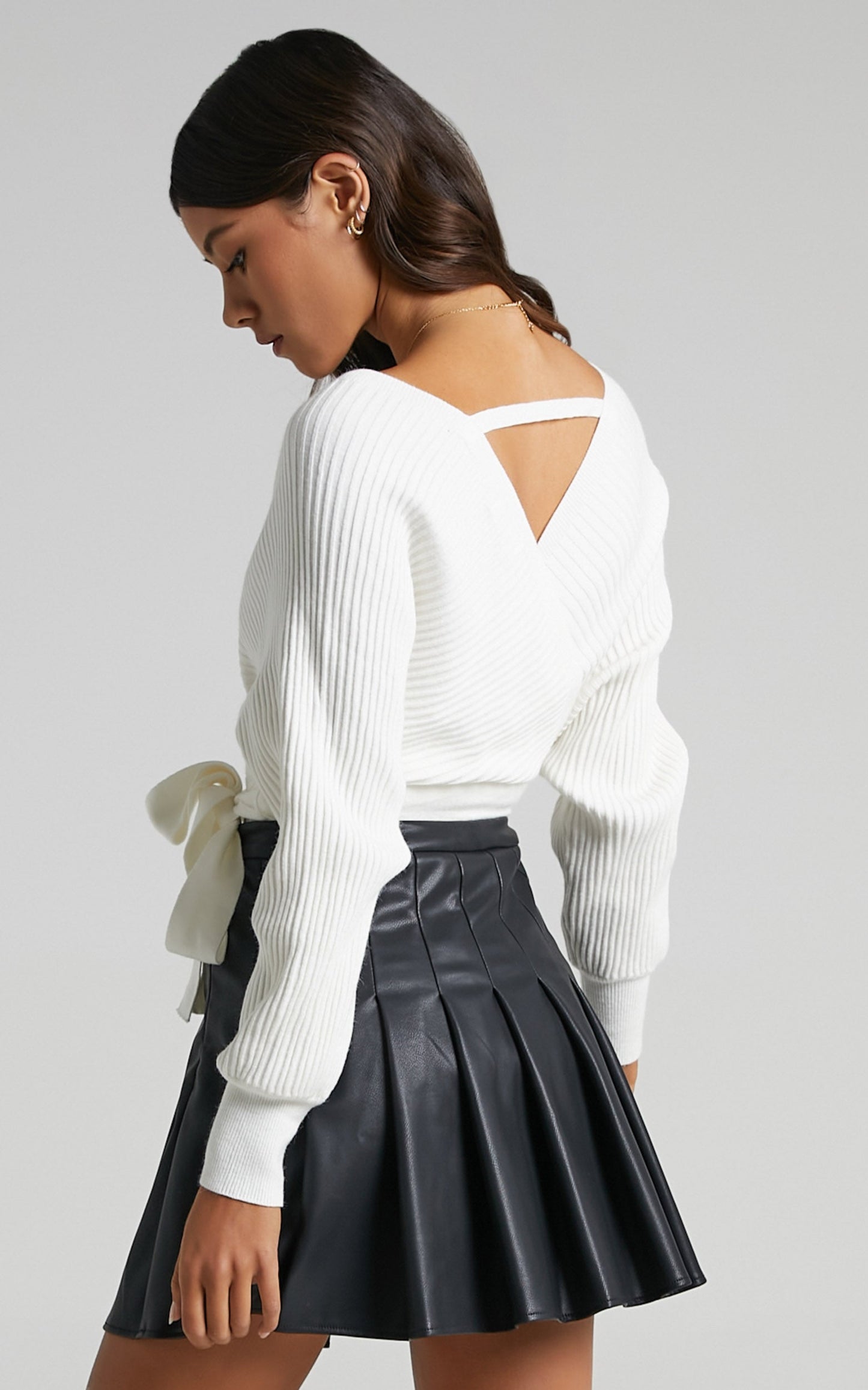 Amery Knit Bodysuit in White