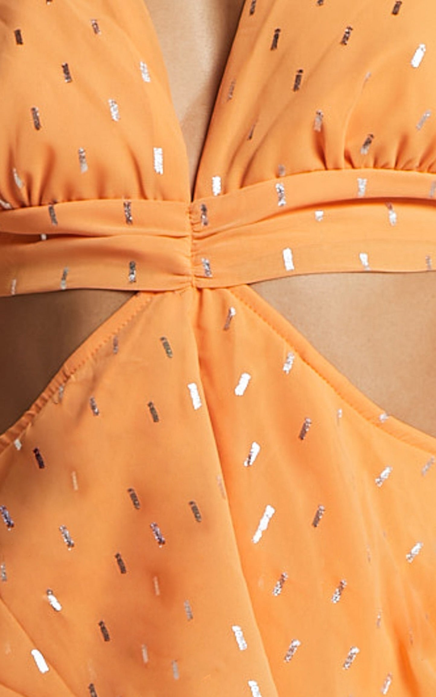 Ammie Midi Dress - Cut Out Balloon Sleeve Tierred Dress in Orange