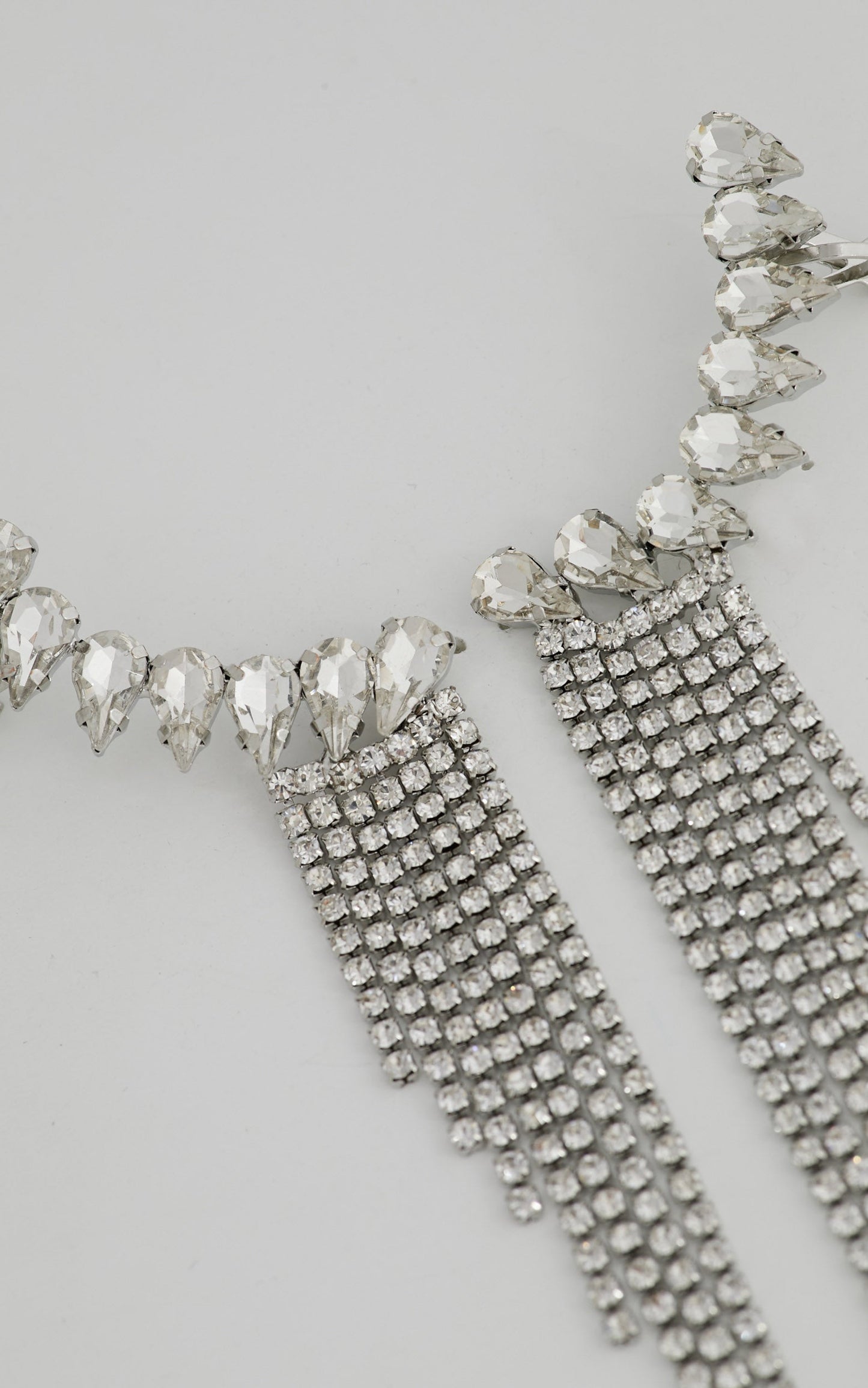 Amneris Diamante Waterfall Climber Earrings in Silver