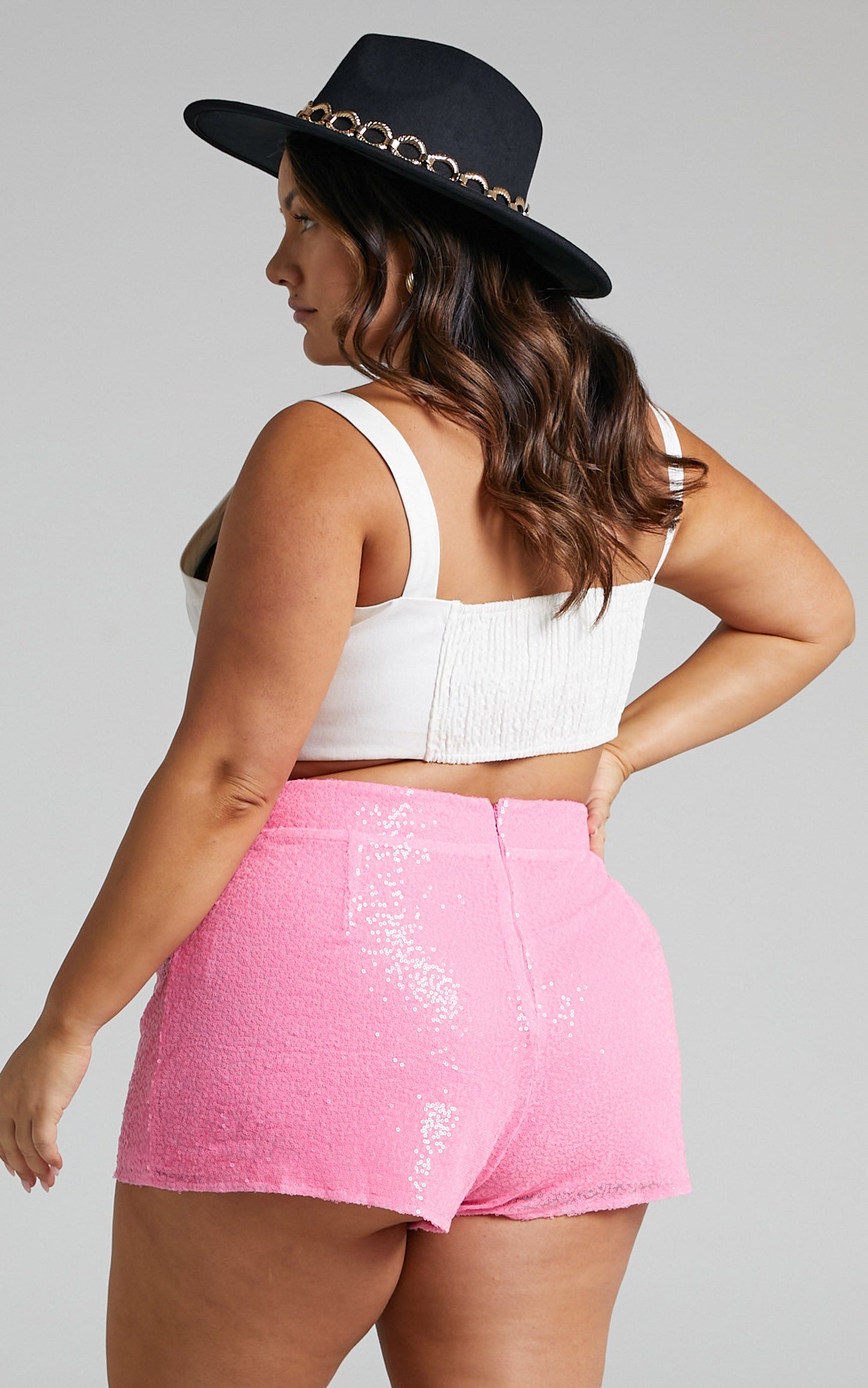 Anaisha Sequin Shorts in Pink