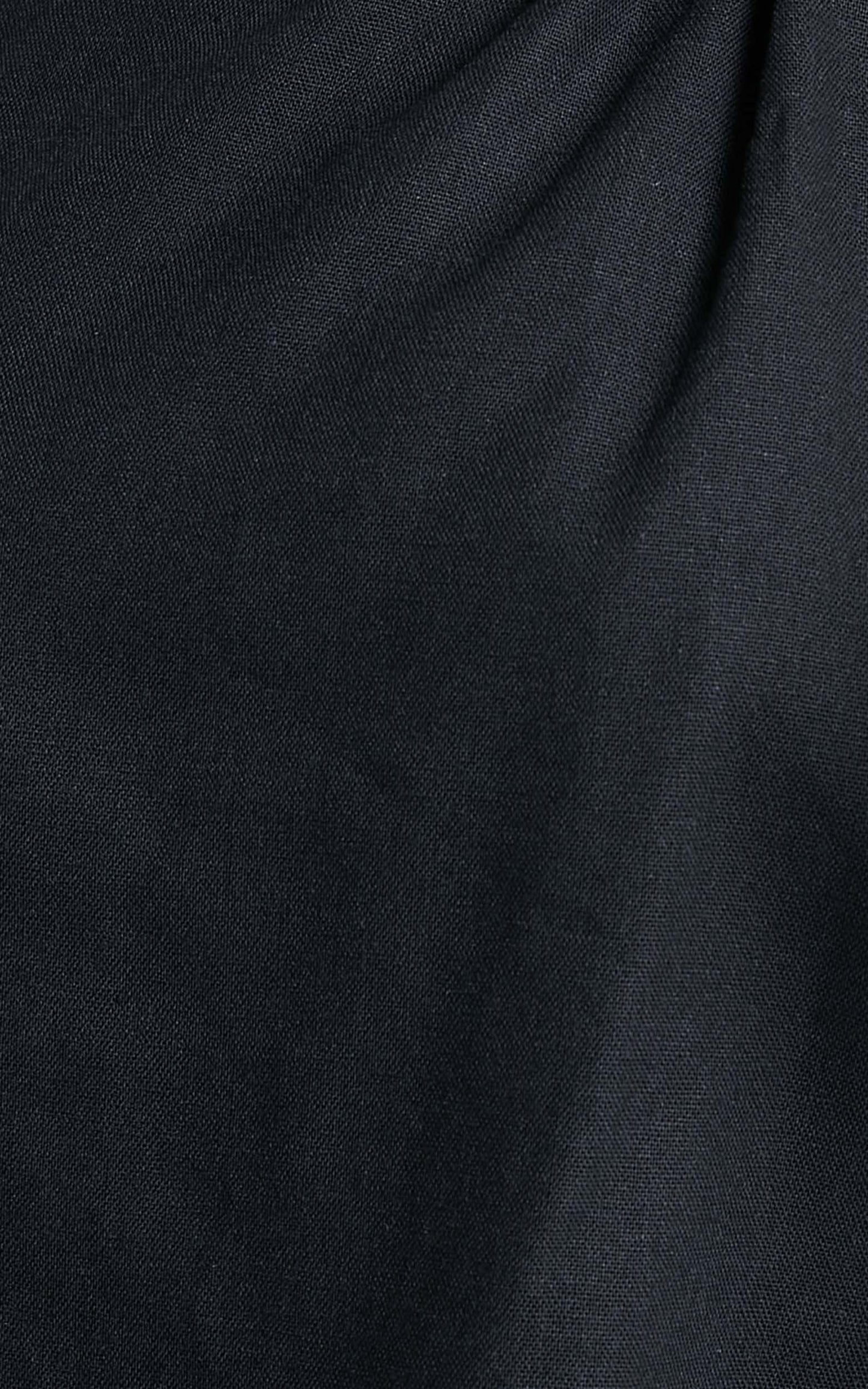 Analia Top - Linen One Shoulde Knot Detail Top in Black