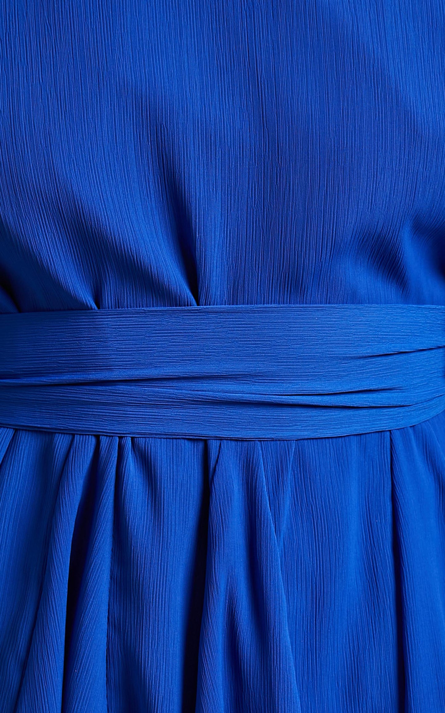 Henny Mini Dress - Tie Front Longsleeve Dress in Cobalt