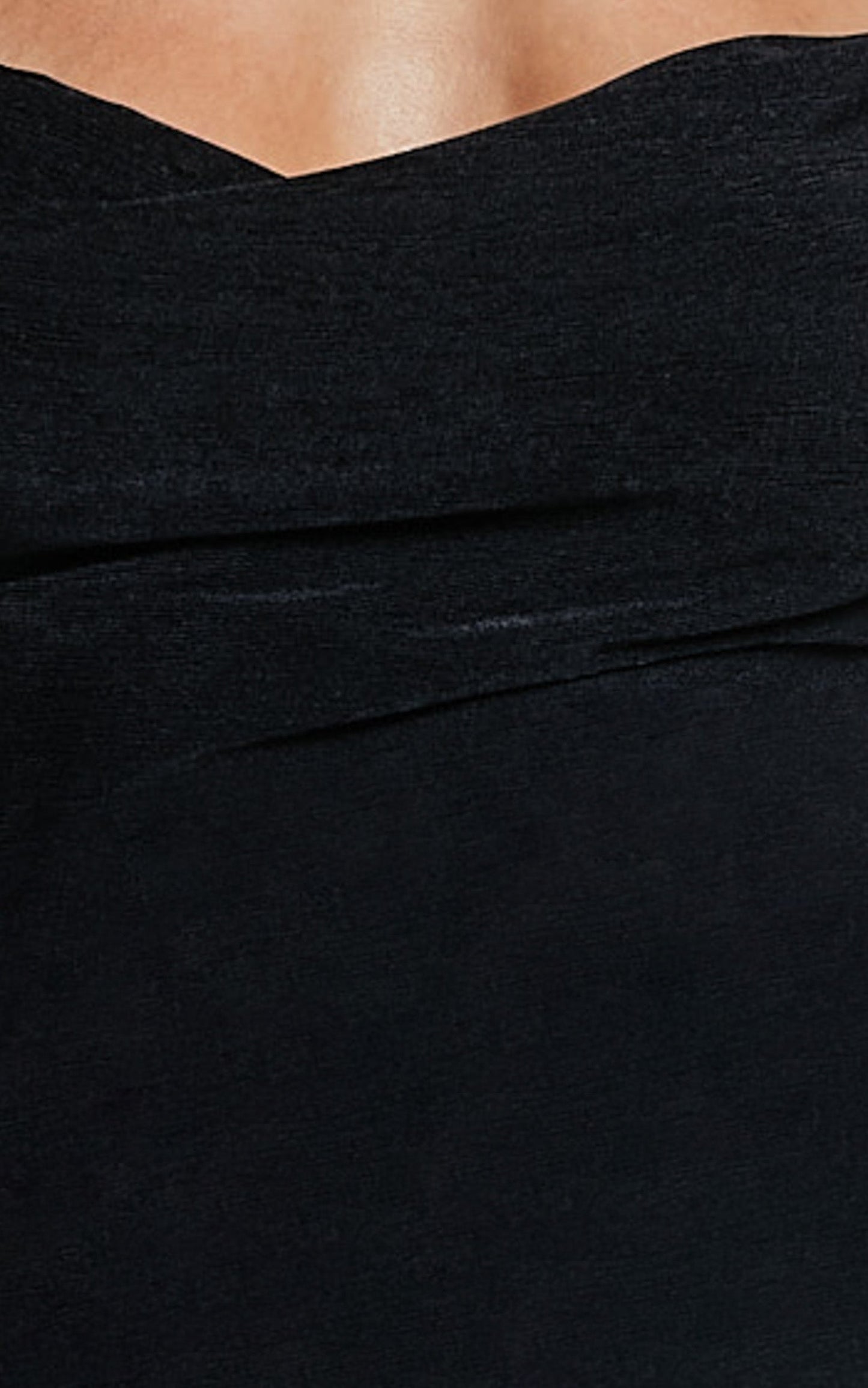 Andre Midi Dress - Cowl Neck Ruched Dress in Black