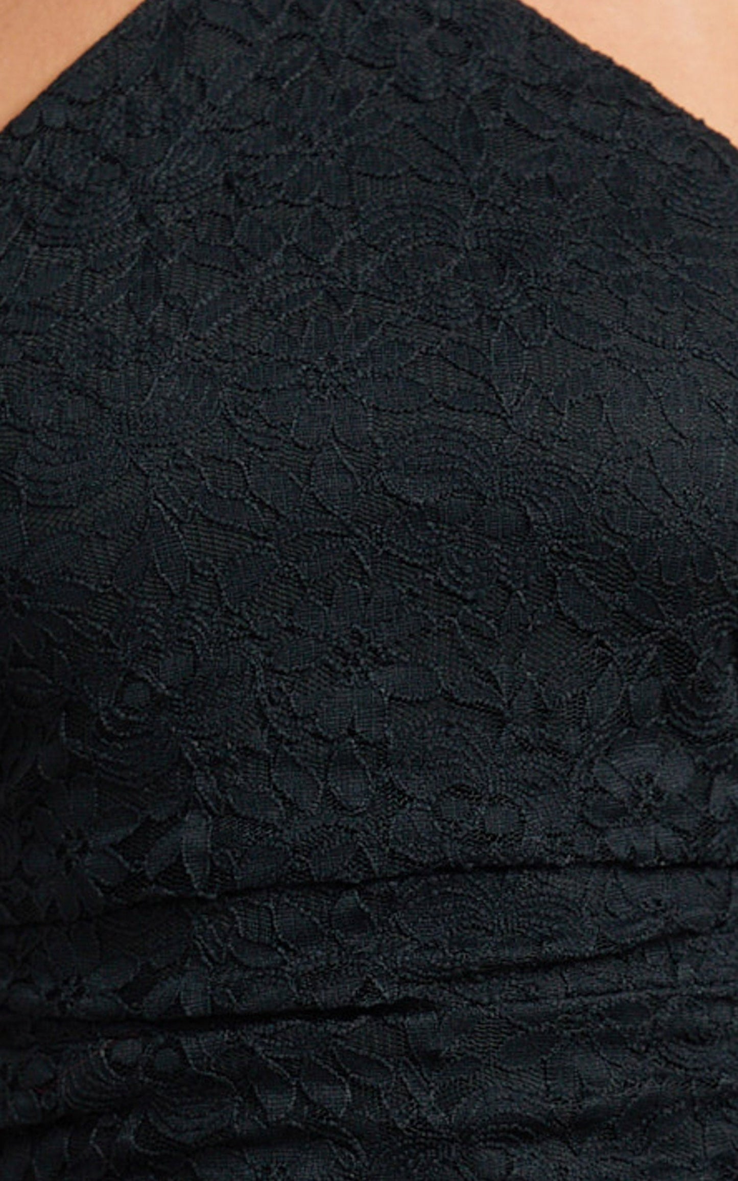 Andrea Mini Dress - Lace Halter A Line Dress in Black