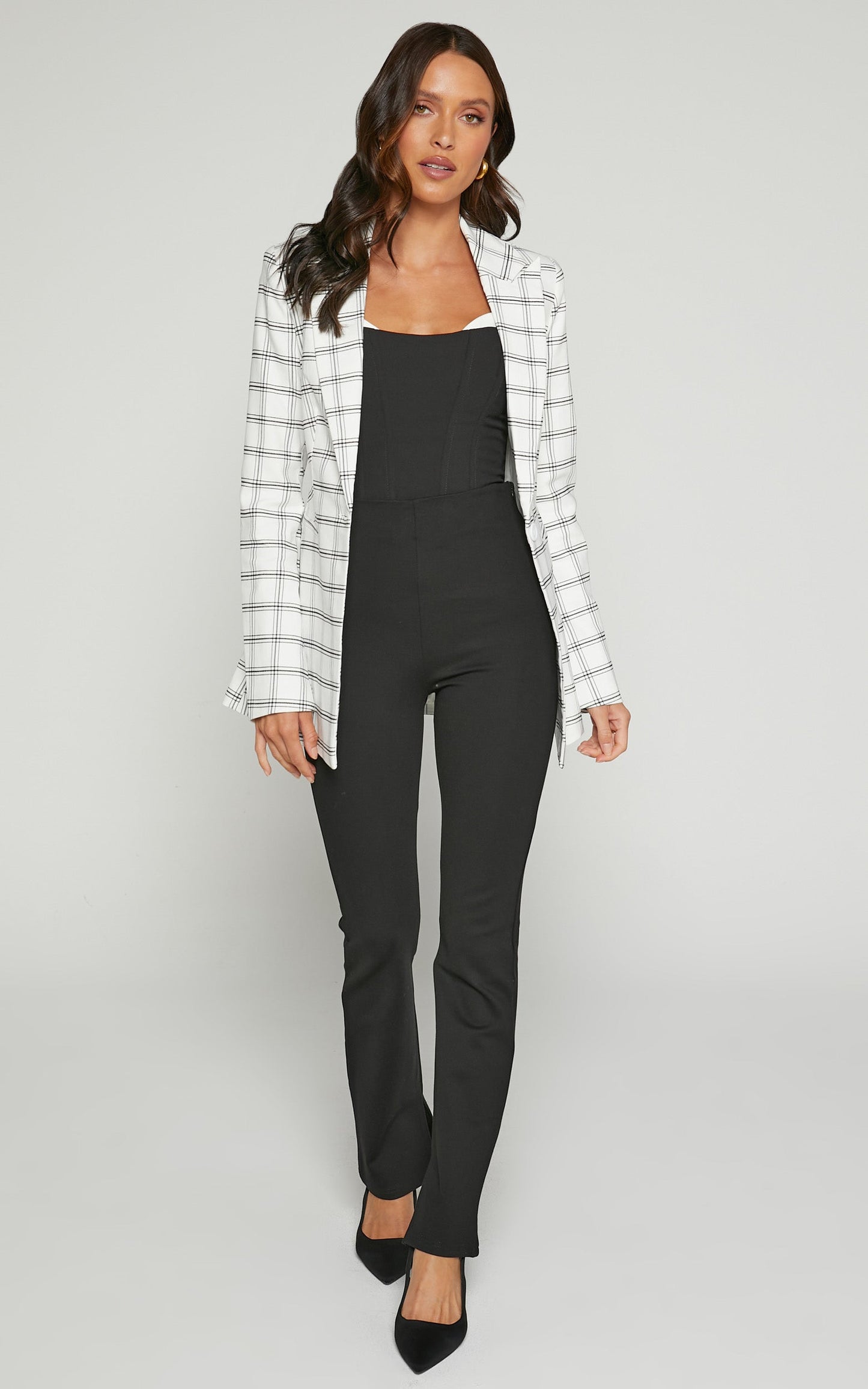 Andrem Ponte Pants - High Waisted Split leg Slim Pant in Black