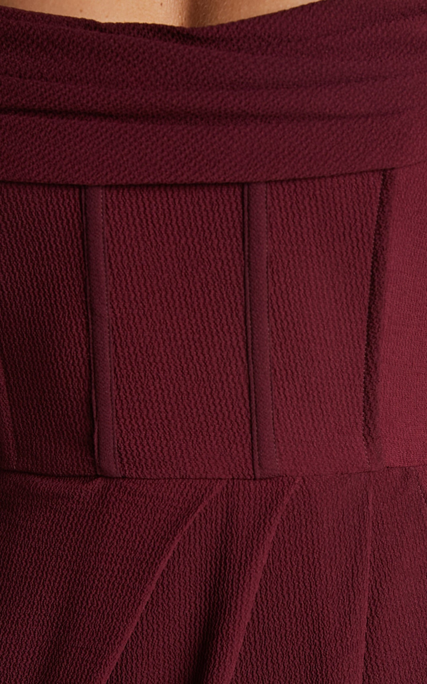 Andrina Midi Dress - High Low Wrap Corset Dress in Wine