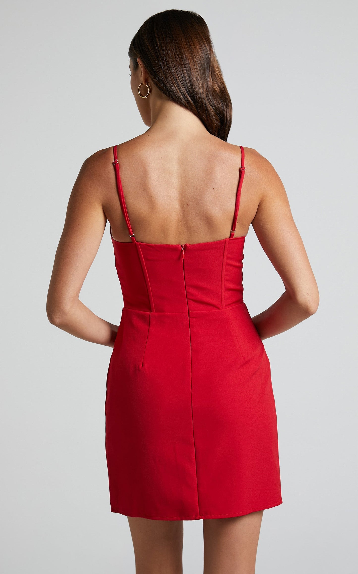 Andriya Mini Dress - Corset Bustier Dress in Red