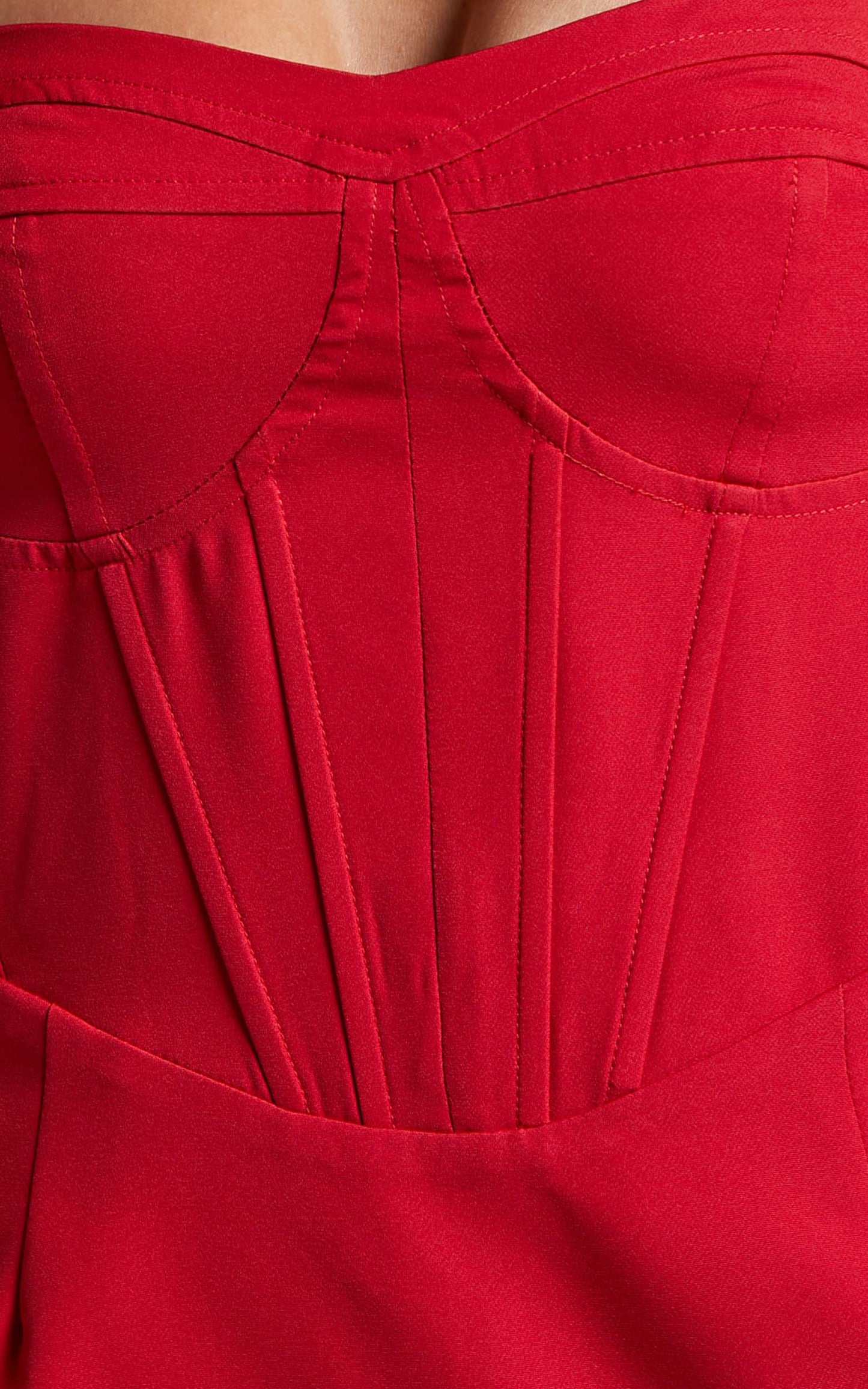 Andriya Mini Dress - Corset Bustier Dress in Red