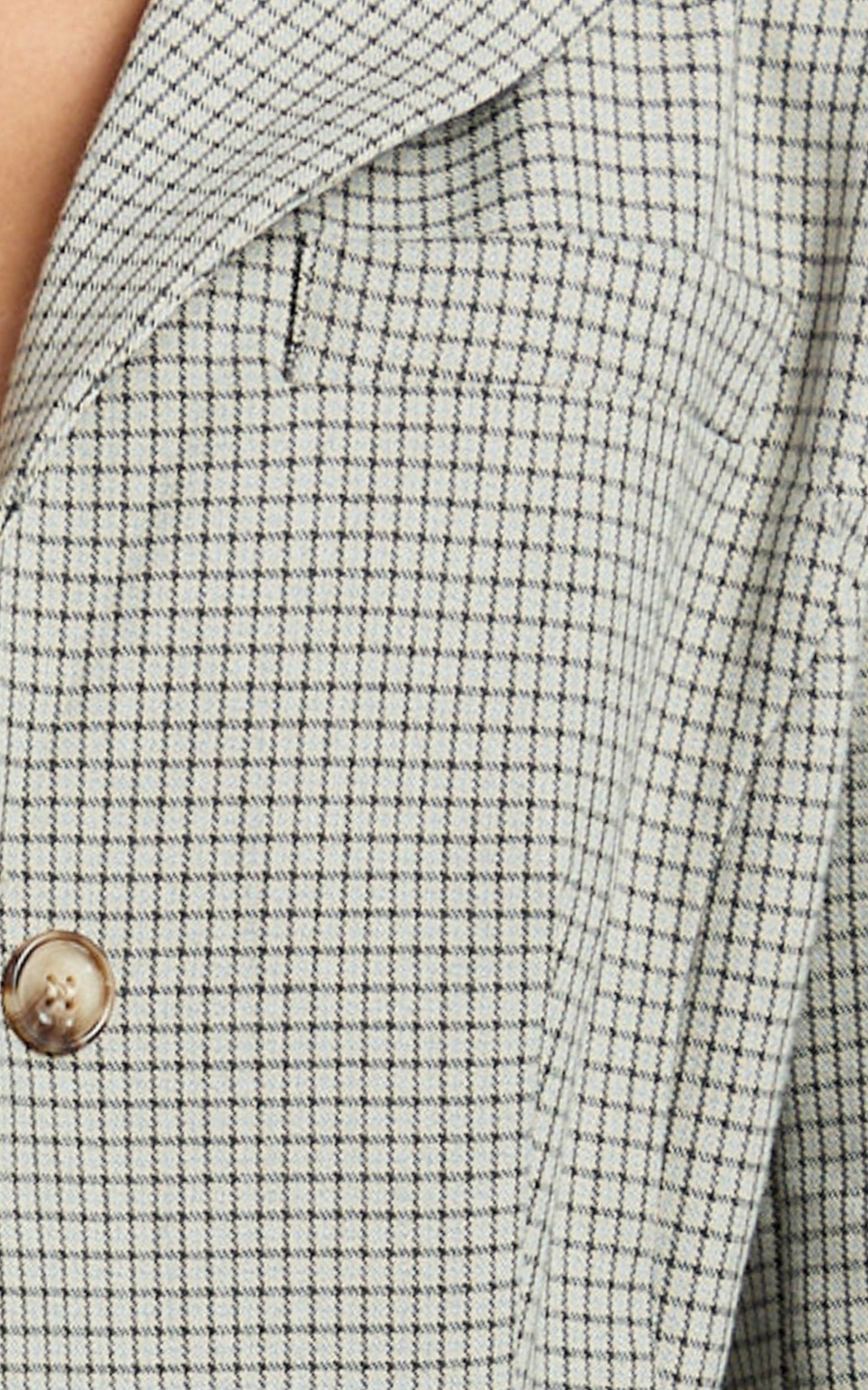 Angela Blazer - Fitted Cinched Waist Blazer in Beige Check