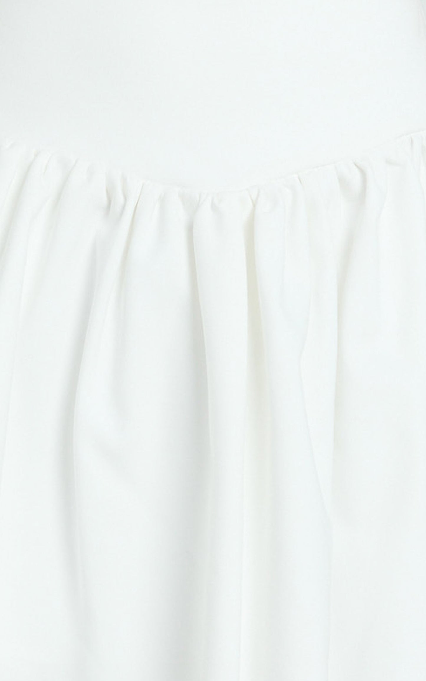 Angelica Mini Skirt - High Waisted V Yoke Skirt in Off White