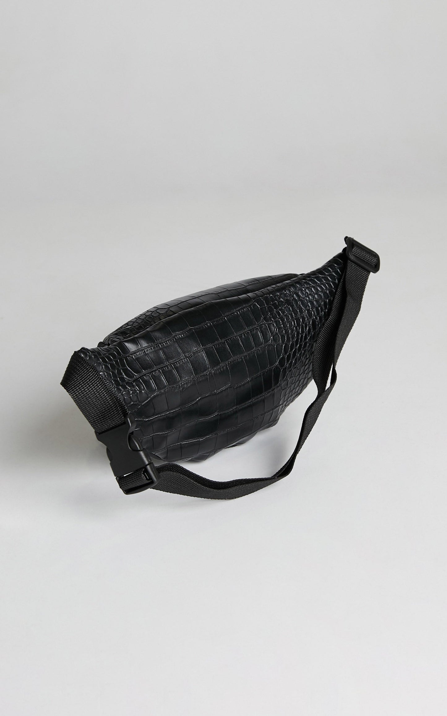 Araceli Croc Embossed Bumbag in Black