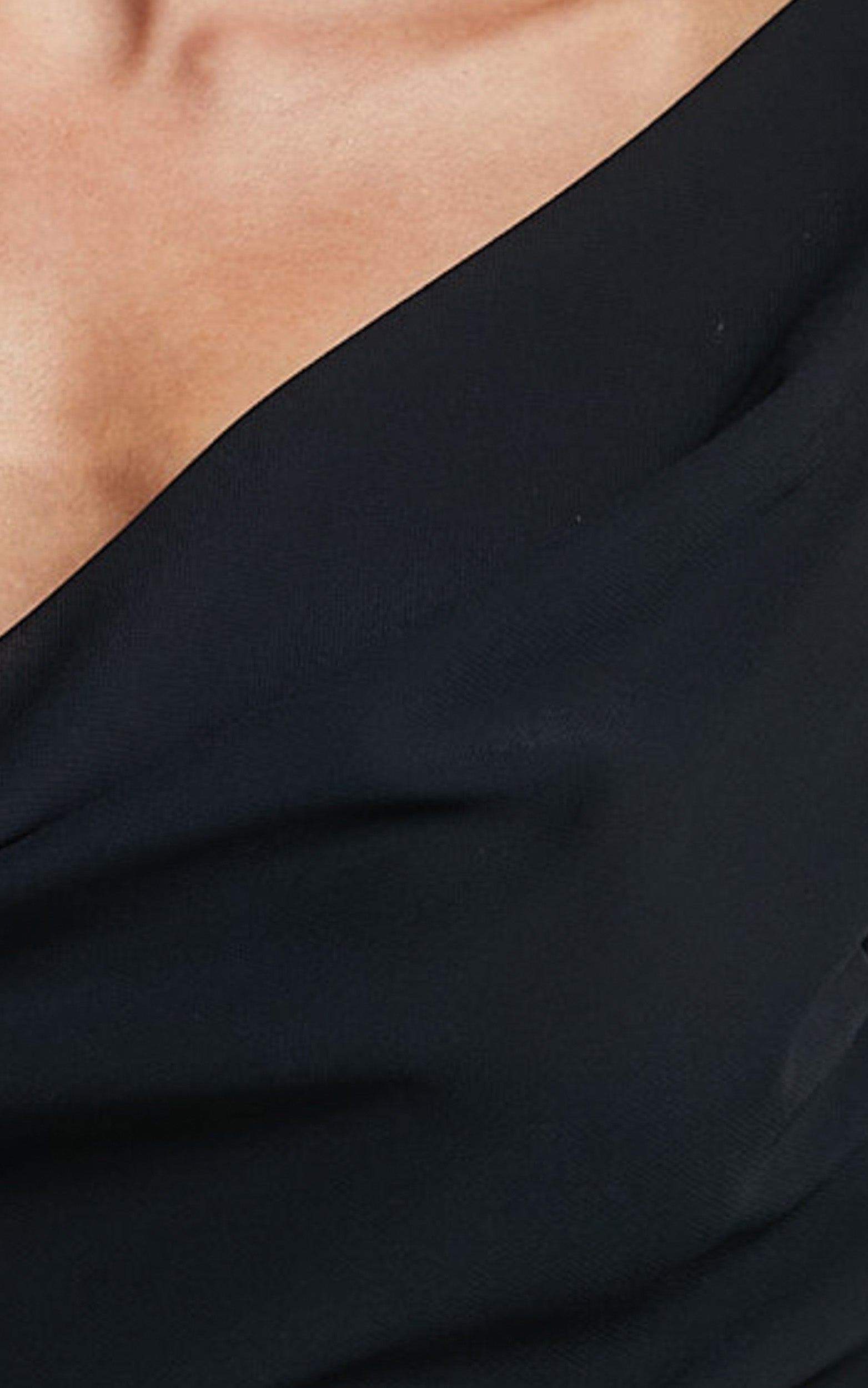 Arbor Top - Cowl Neck Ruffle Satin Top in Black