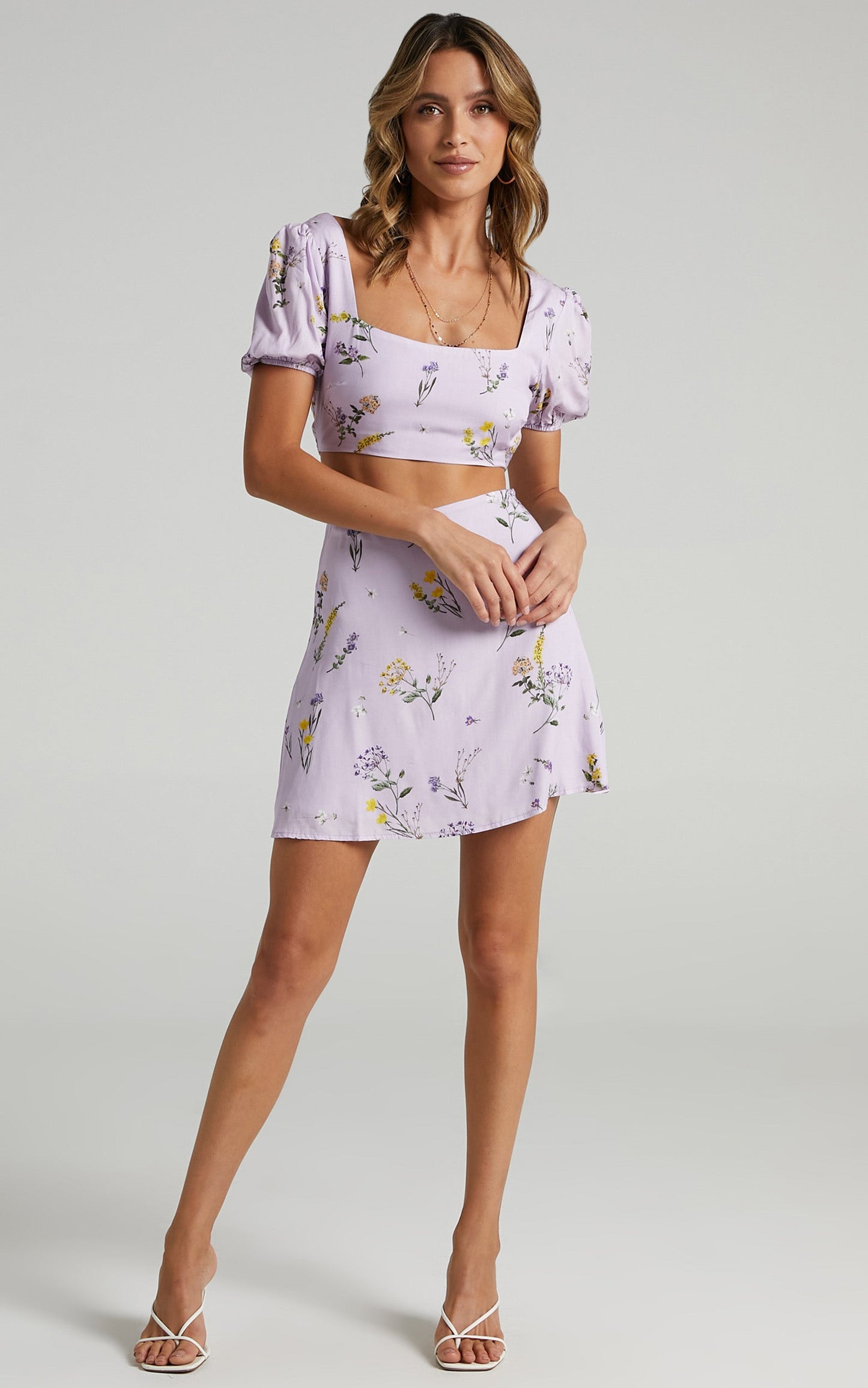 Artemis Two Piece Set in Lavender Botanical Floral