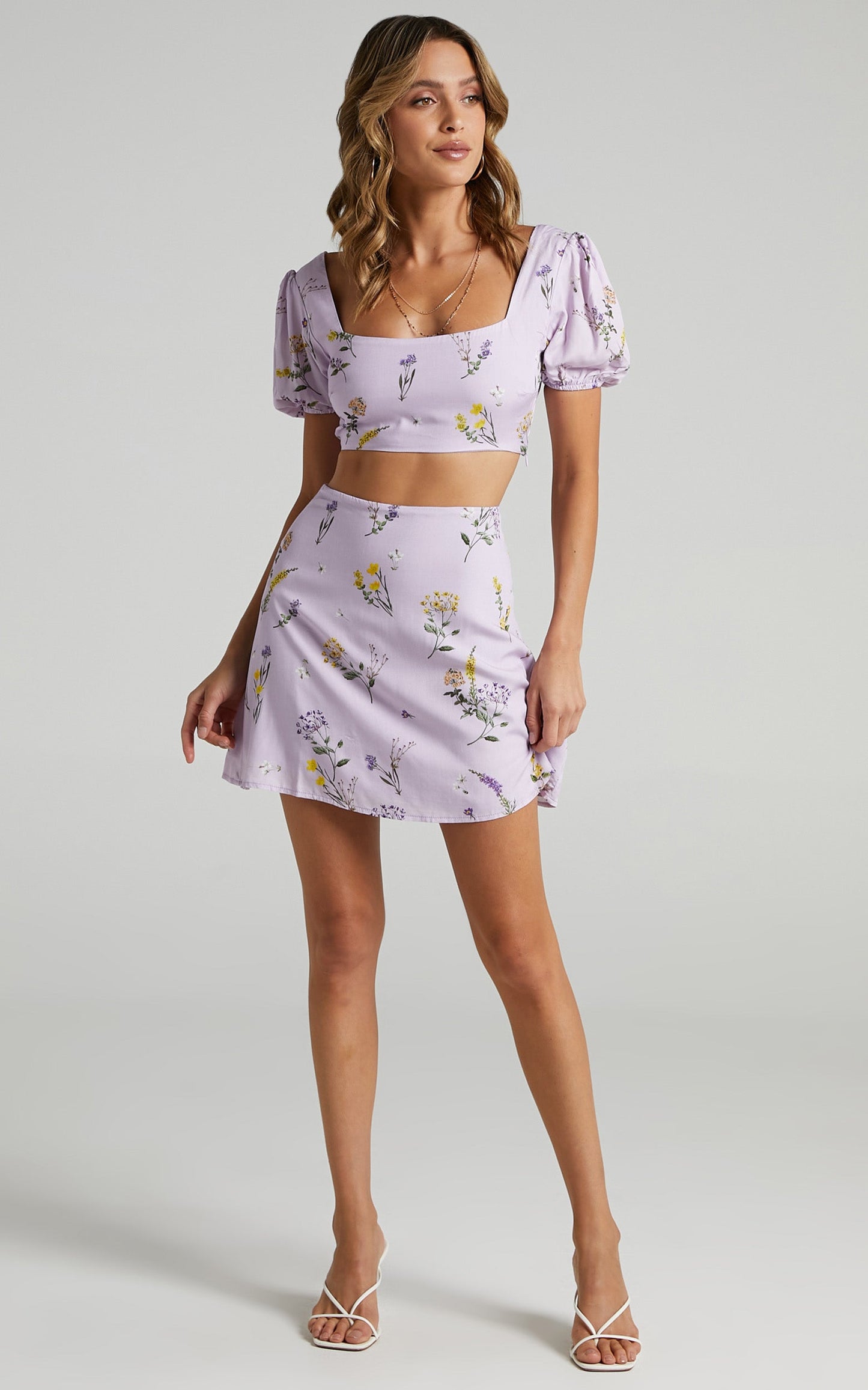 Artemis Two Piece Set in Lavender Botanical Floral