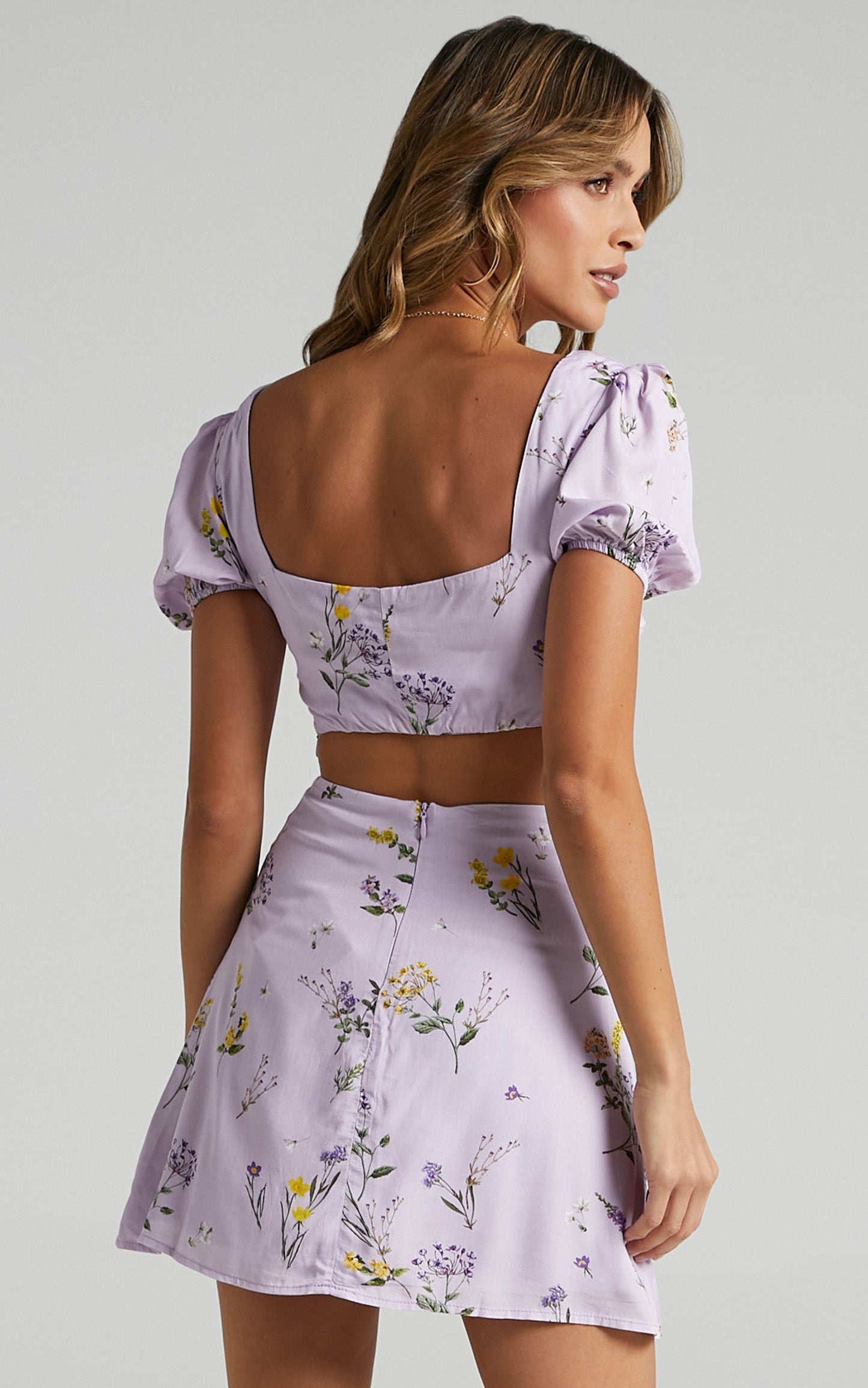 Artemis Two Piece Set in Lavender Botanical Floral