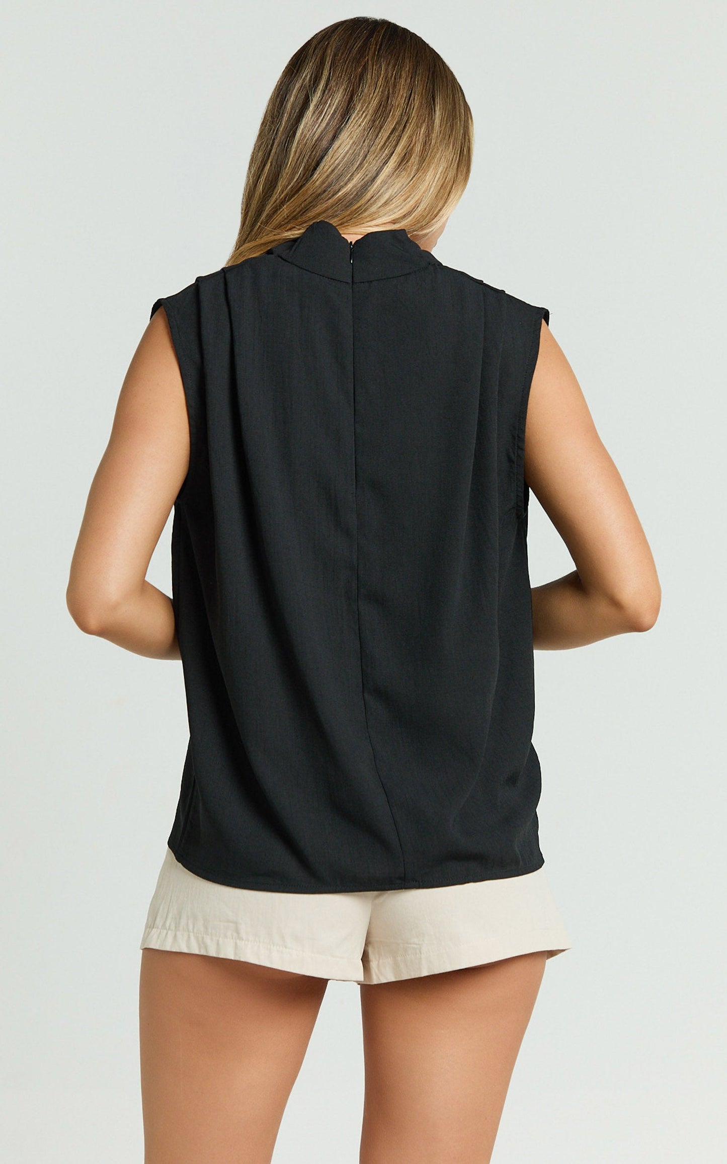 Arianae Top - High Neck Top in Black