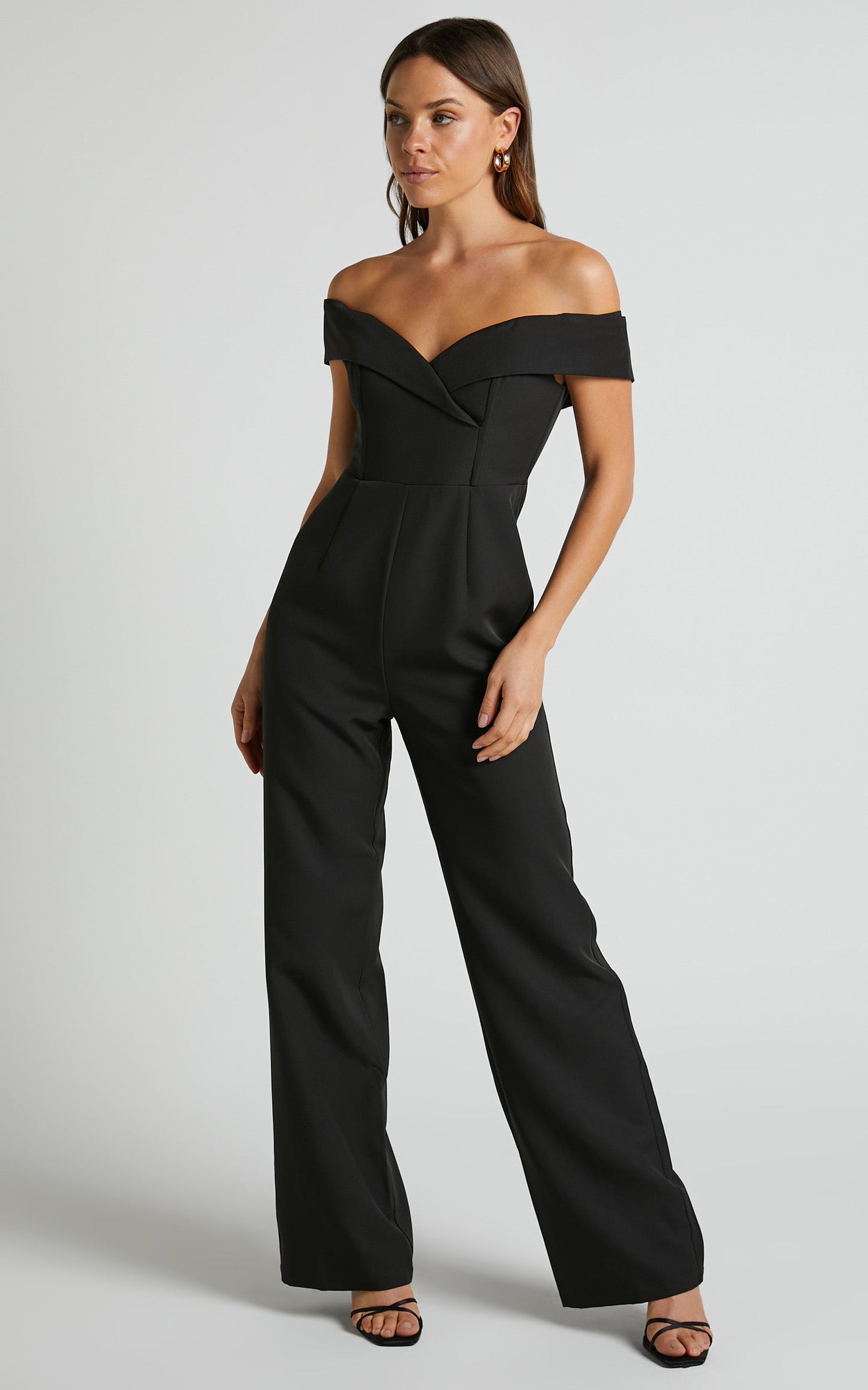 Armanda Jumpsuit - Sweetheart Off Shoulder Jumpsuit in Black