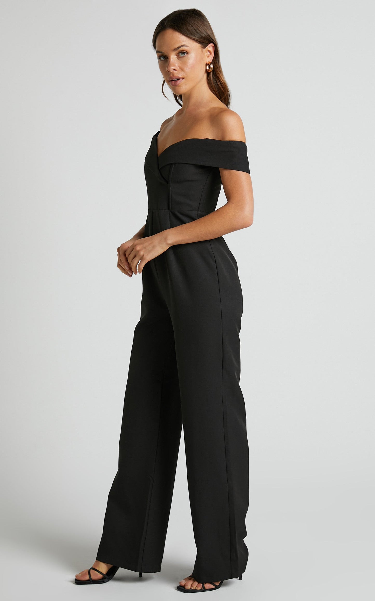 Armanda Jumpsuit - Sweetheart Off Shoulder Jumpsuit in Black