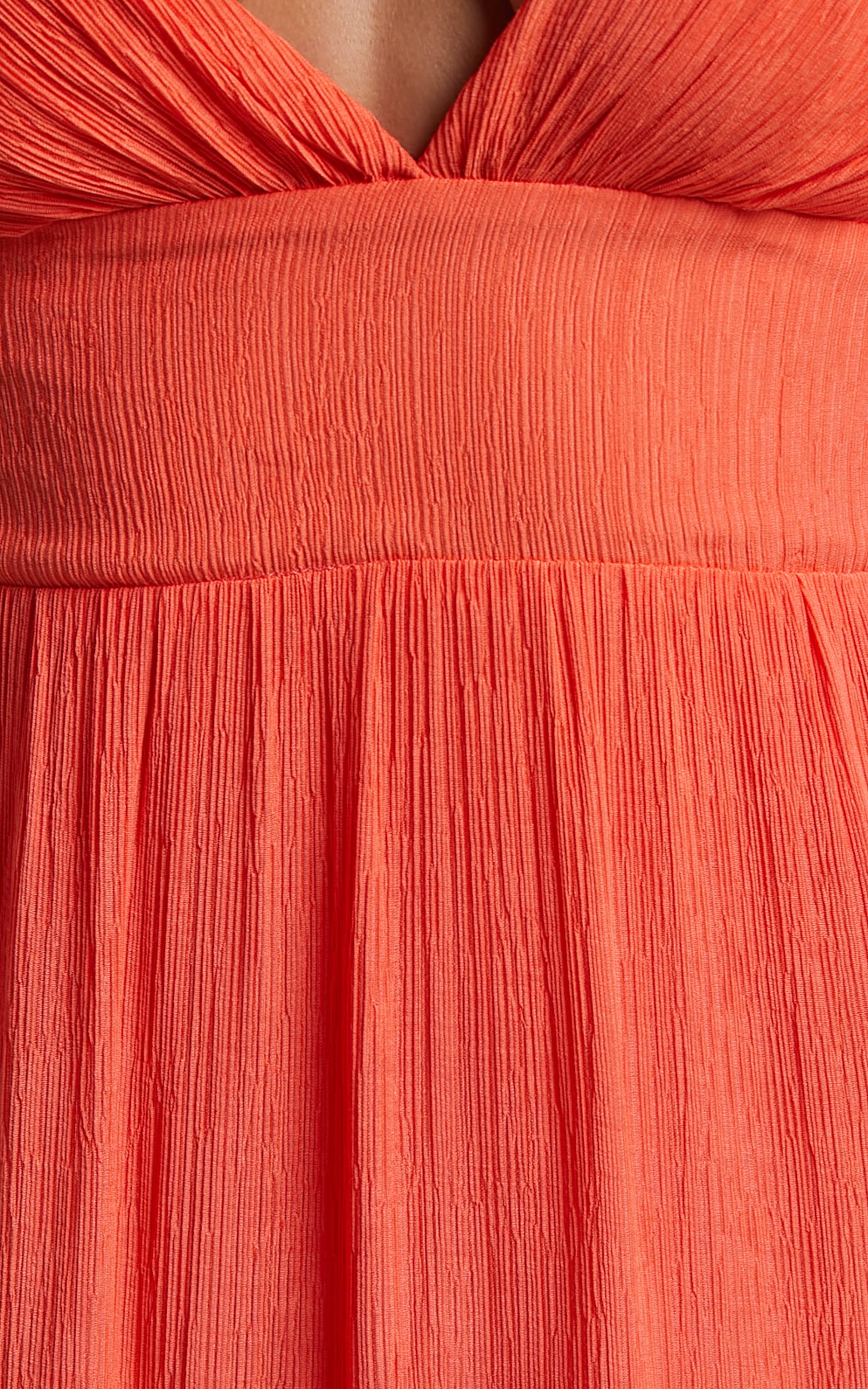 Armande Maxi Dress - Tie Back Tiered Dress in Orange