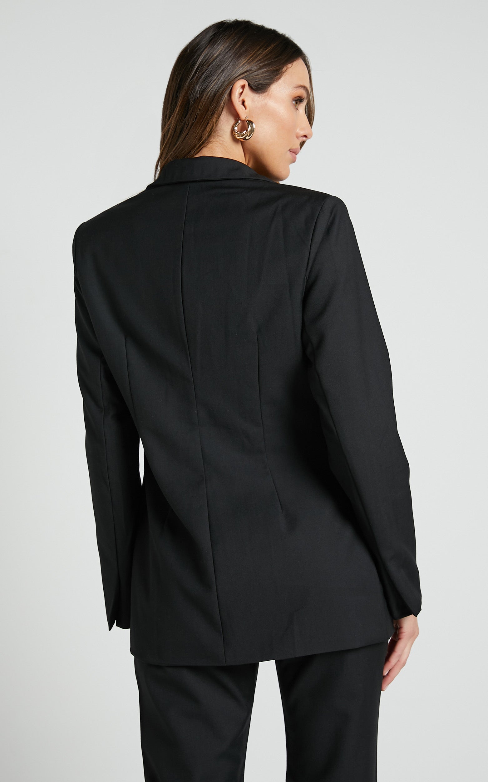 Armenda Blazer - Stitch Detail Tailored Blazer in Black
