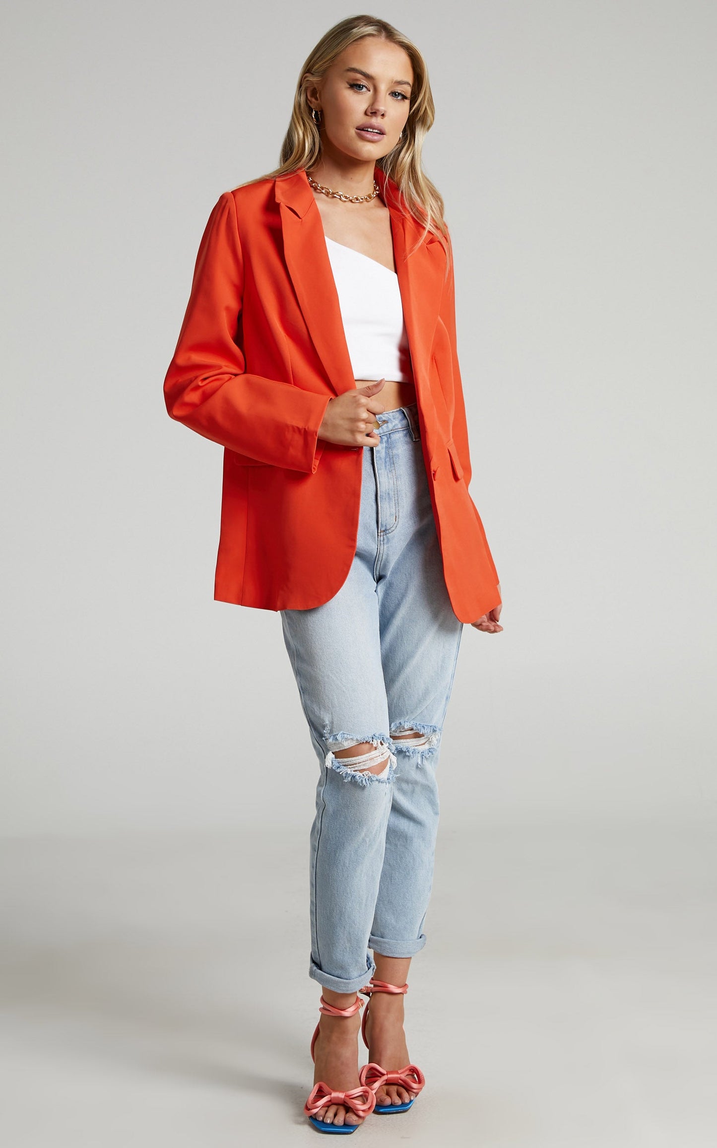 Ashesha Blazer - Tailored Suiting Blazer in Oxy Fire