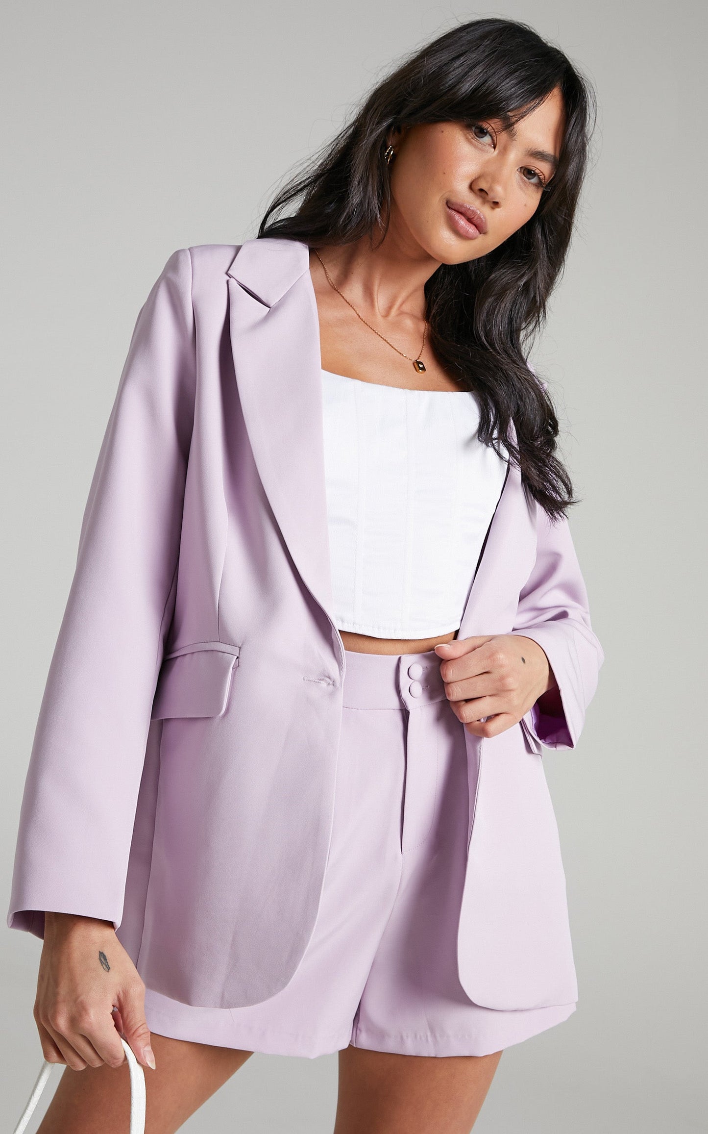 Ashesha Blazer - Tailored Suiting Blazer in Lilac