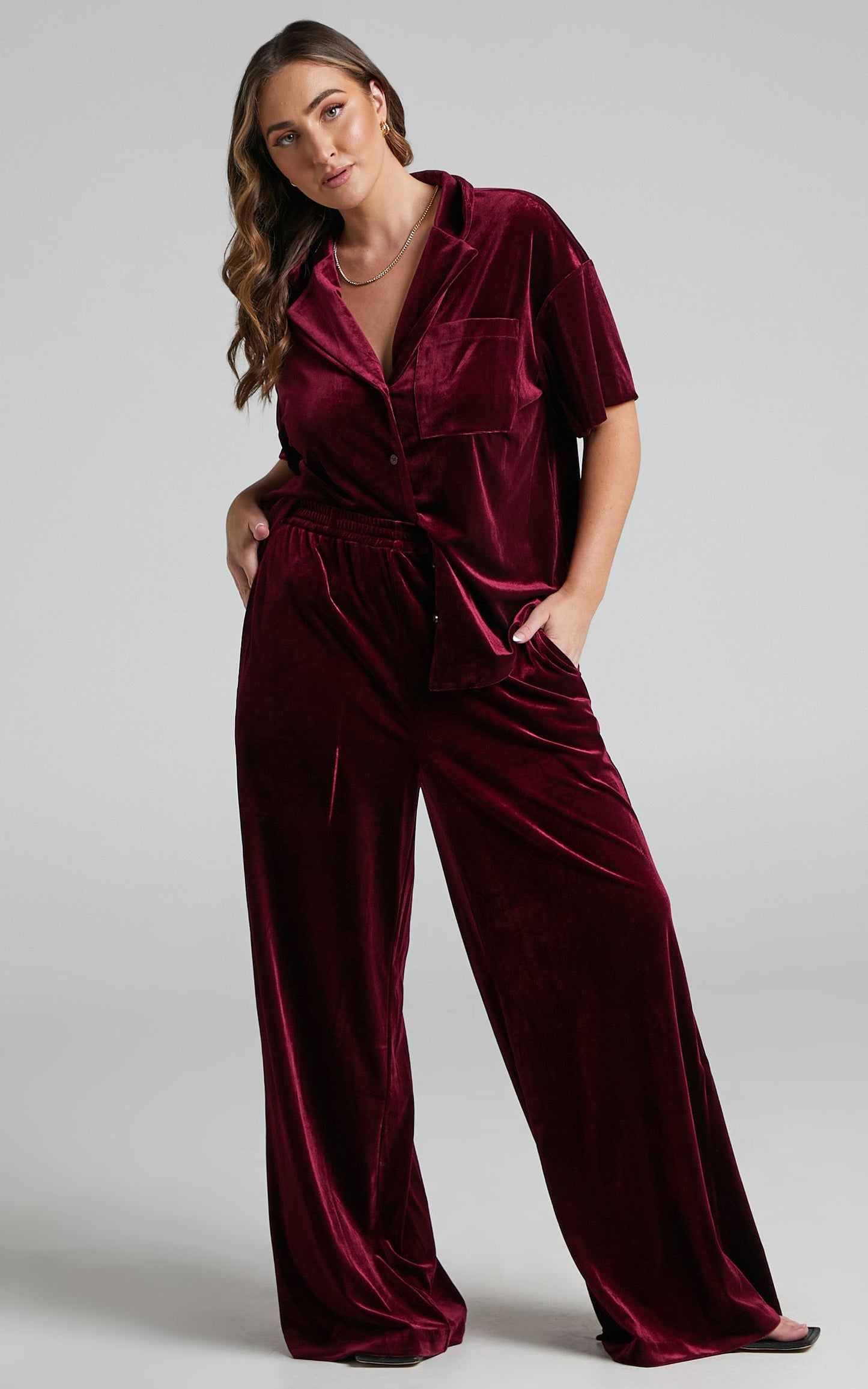 Aspen Relaxed Shirt in Mulberry Velvet