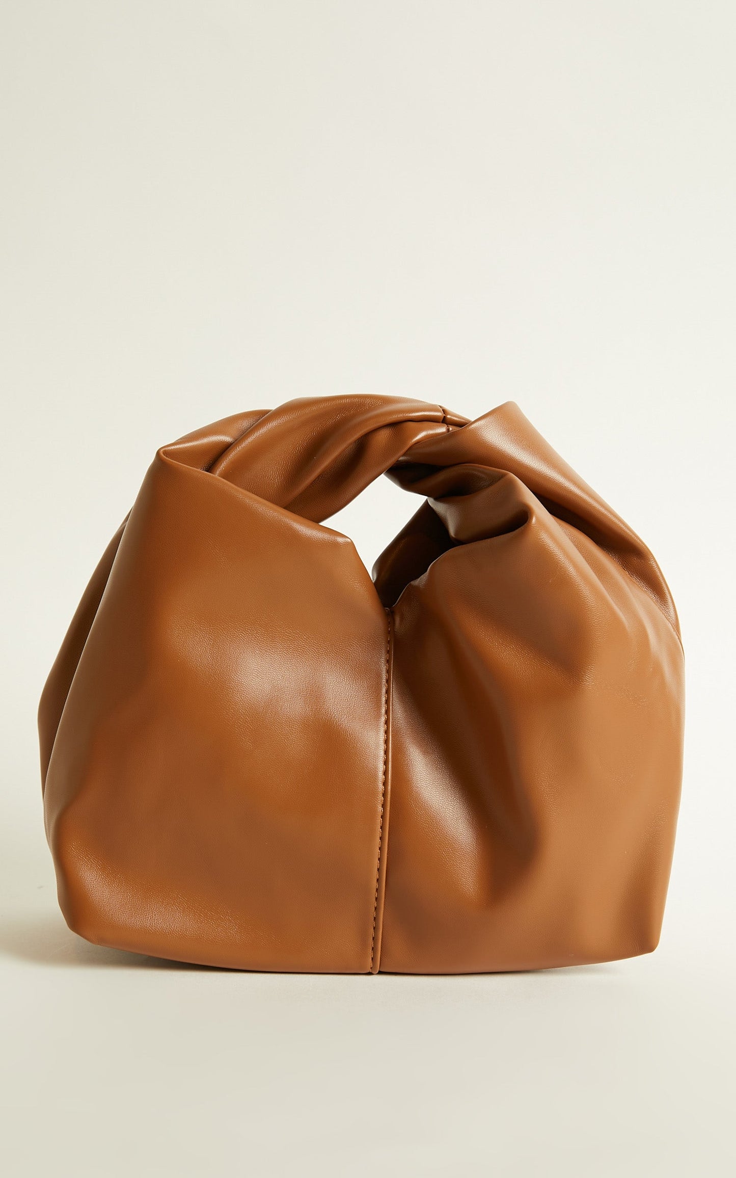 Aspen Twist PU Pouch Bag in Brown