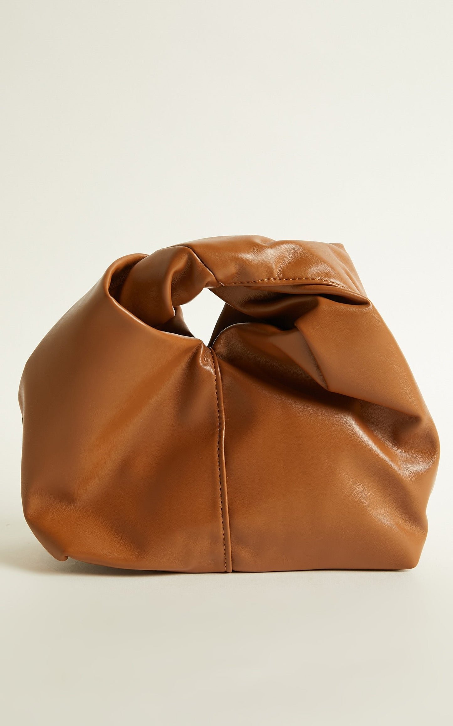 Aspen Twist PU Pouch Bag in Brown