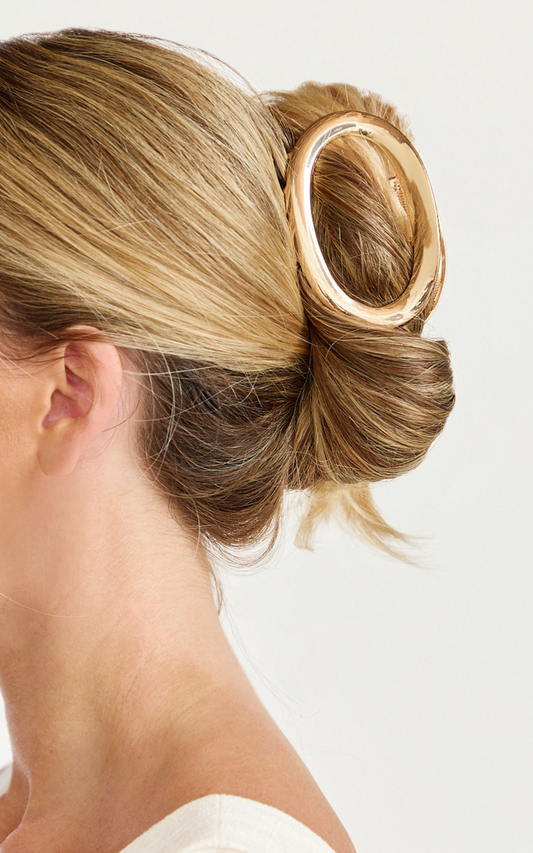 Athena Hair Clip - Oval Hair Clip in Gold