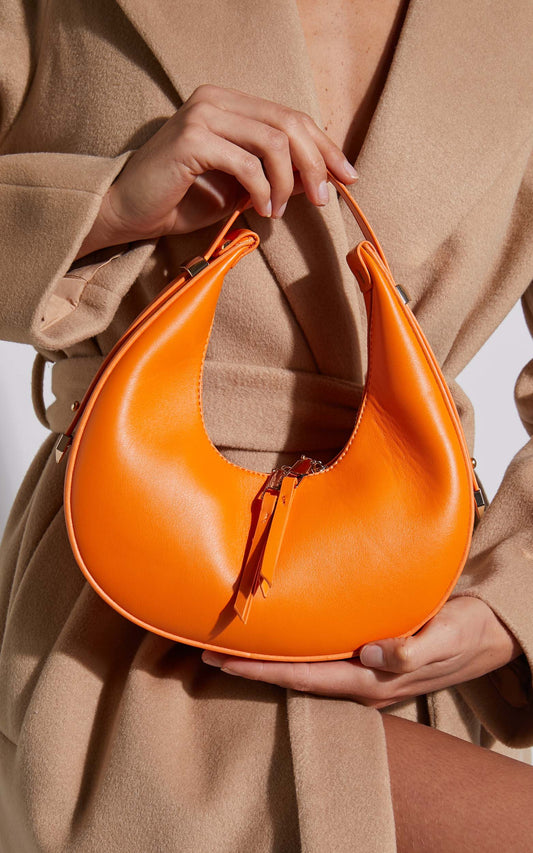 Atlanta Half Moon Shoulder Bag in Orange