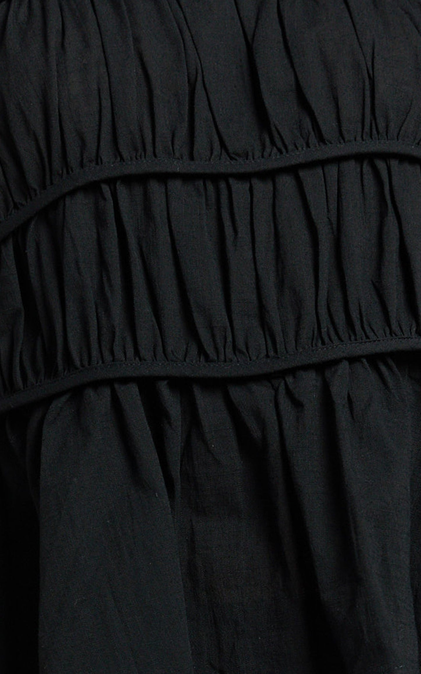 Auric Two Piece Set - Ruched Detail Top and Wide Leg Pants Set in Black