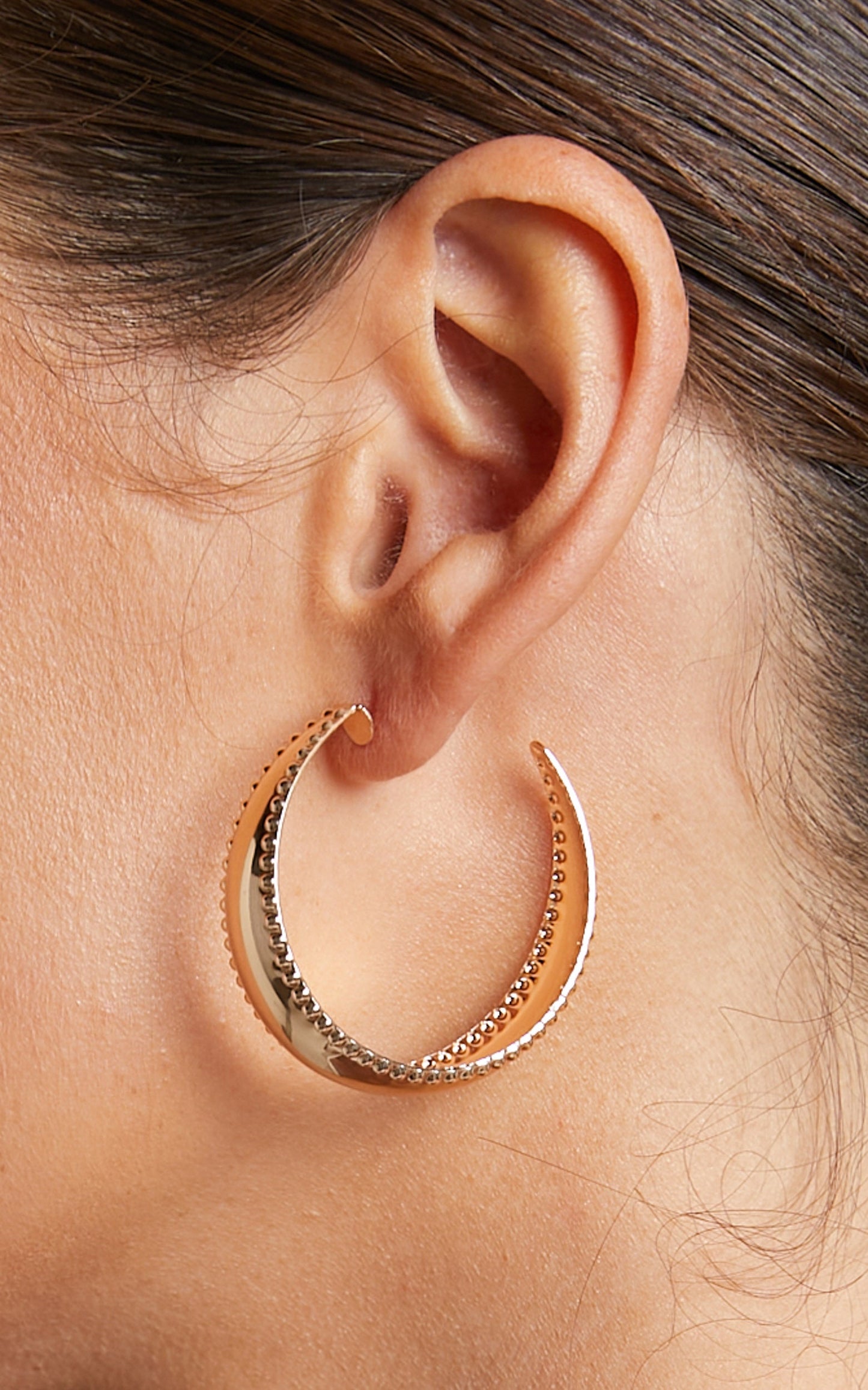 Auvergne Wide Flat Hoop Earrings in Gold