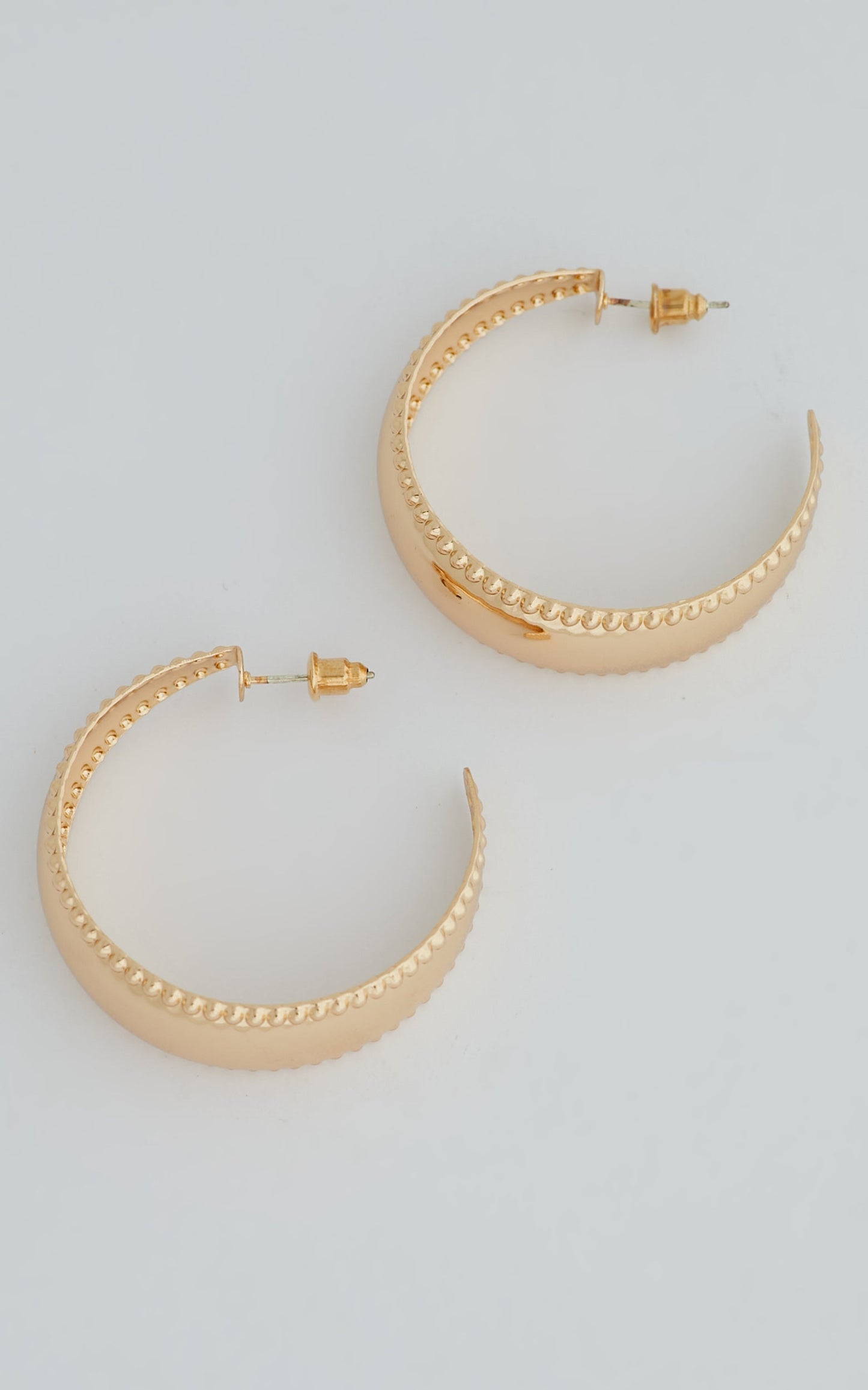 Auvergne Wide Flat Hoop Earrings in Gold