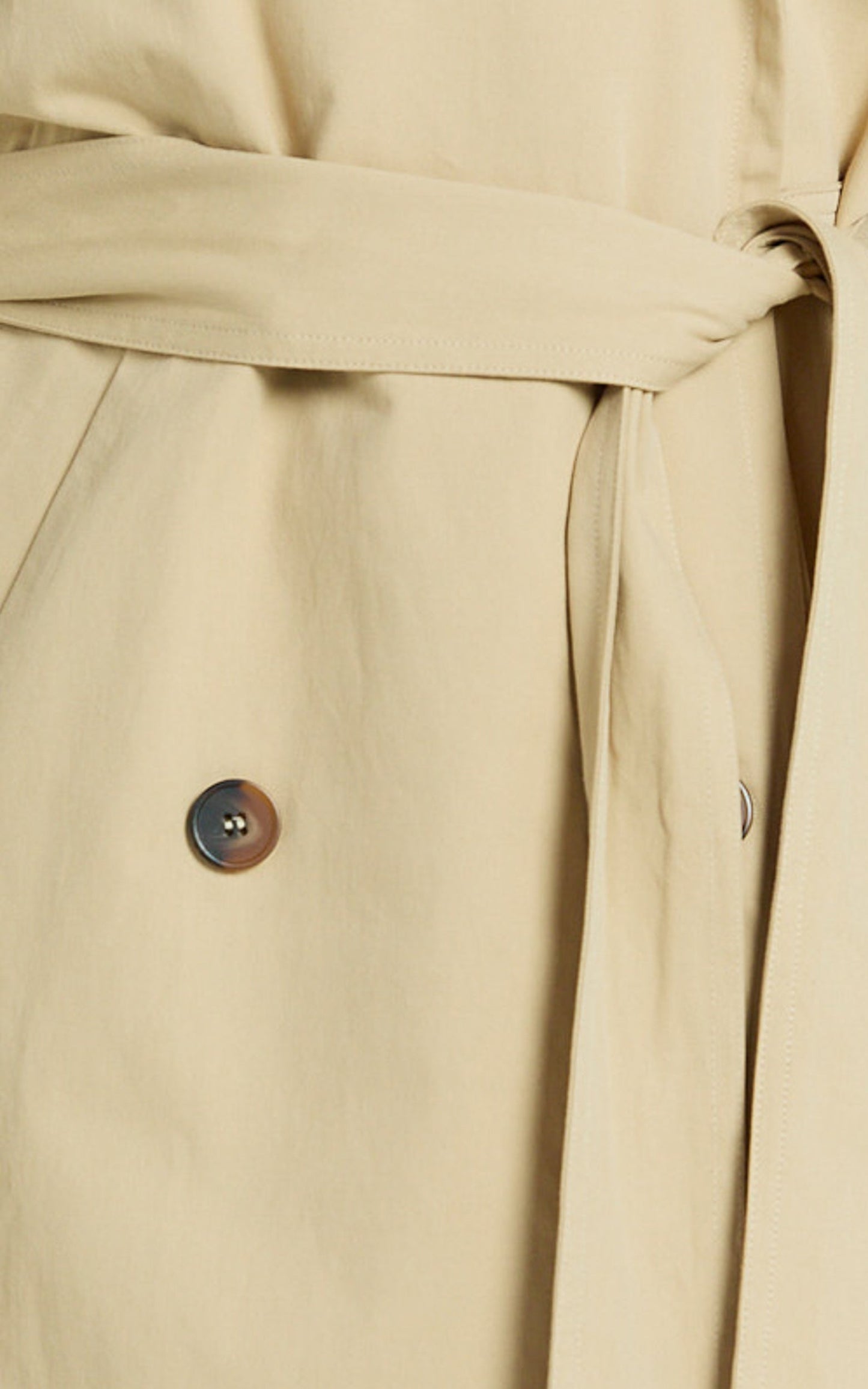 Avah Trench Coat - Double Breasted Tie Waist Coat in Camel