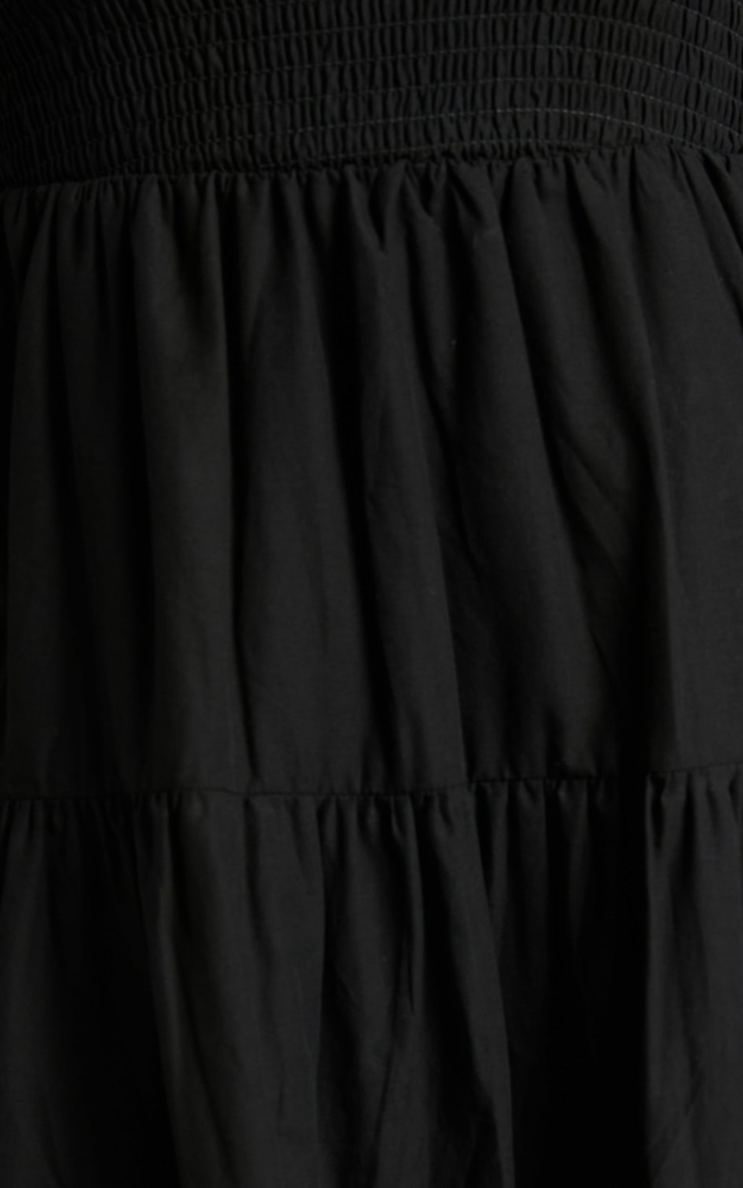 Ayla Midi Dress - Tie Up Strap Tiered Dress in Black
