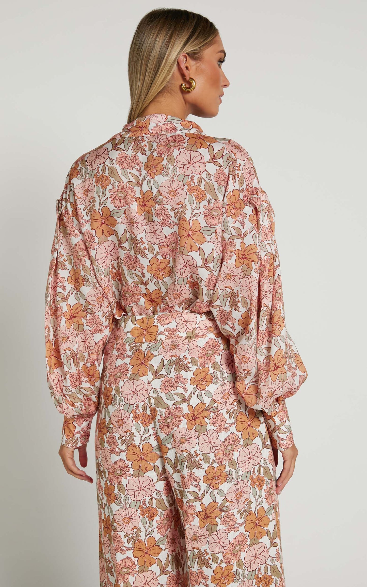 Amalie The Label - Azariah Balloon Sleeve Button Up Shirt in Wildflower Floral