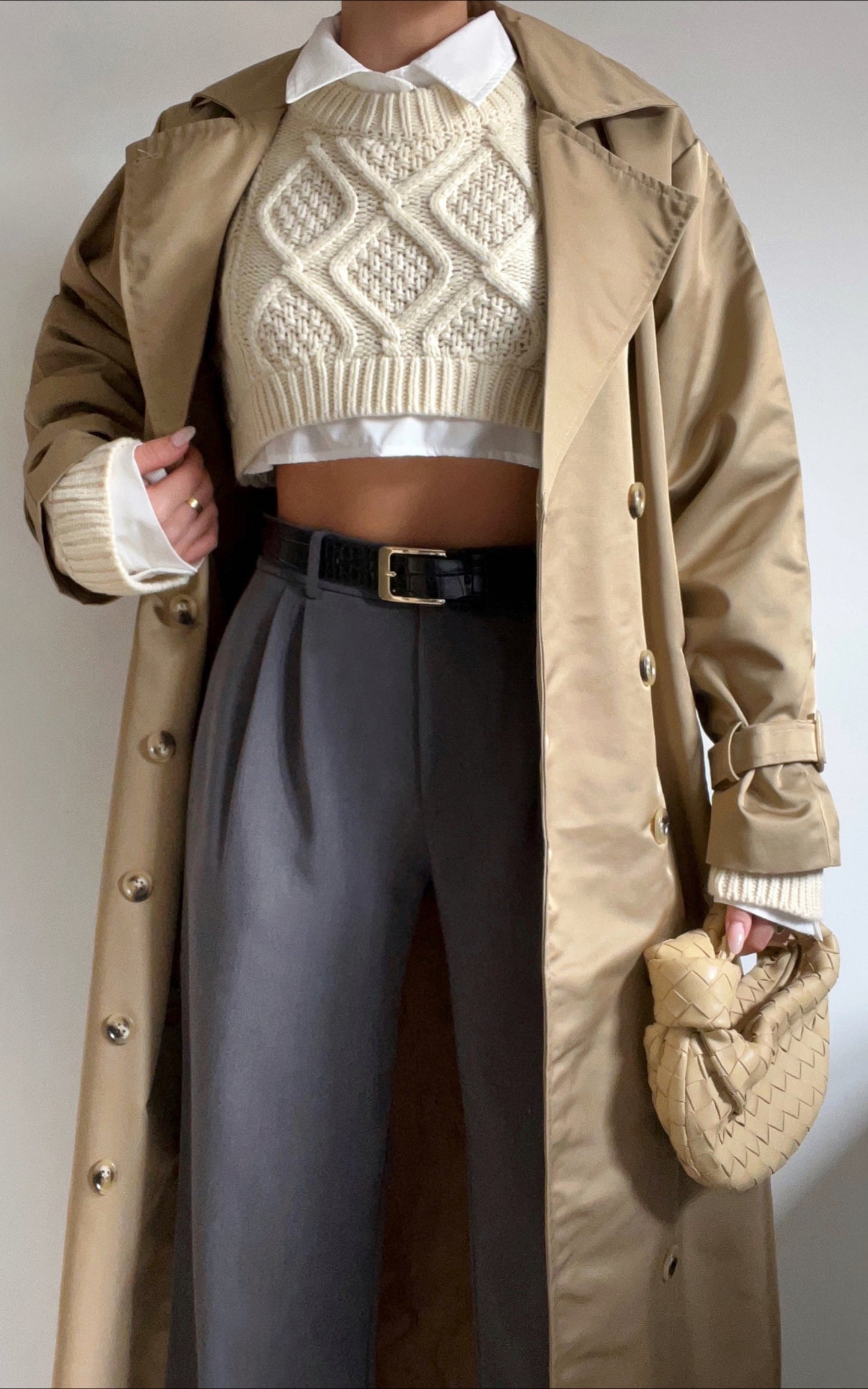 Lliana Coat - Double Breasted Trench Coat in Tan