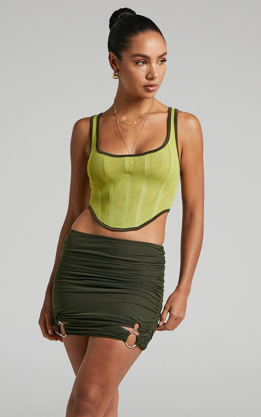 BY DYLN - CLYDE CORSET in Green