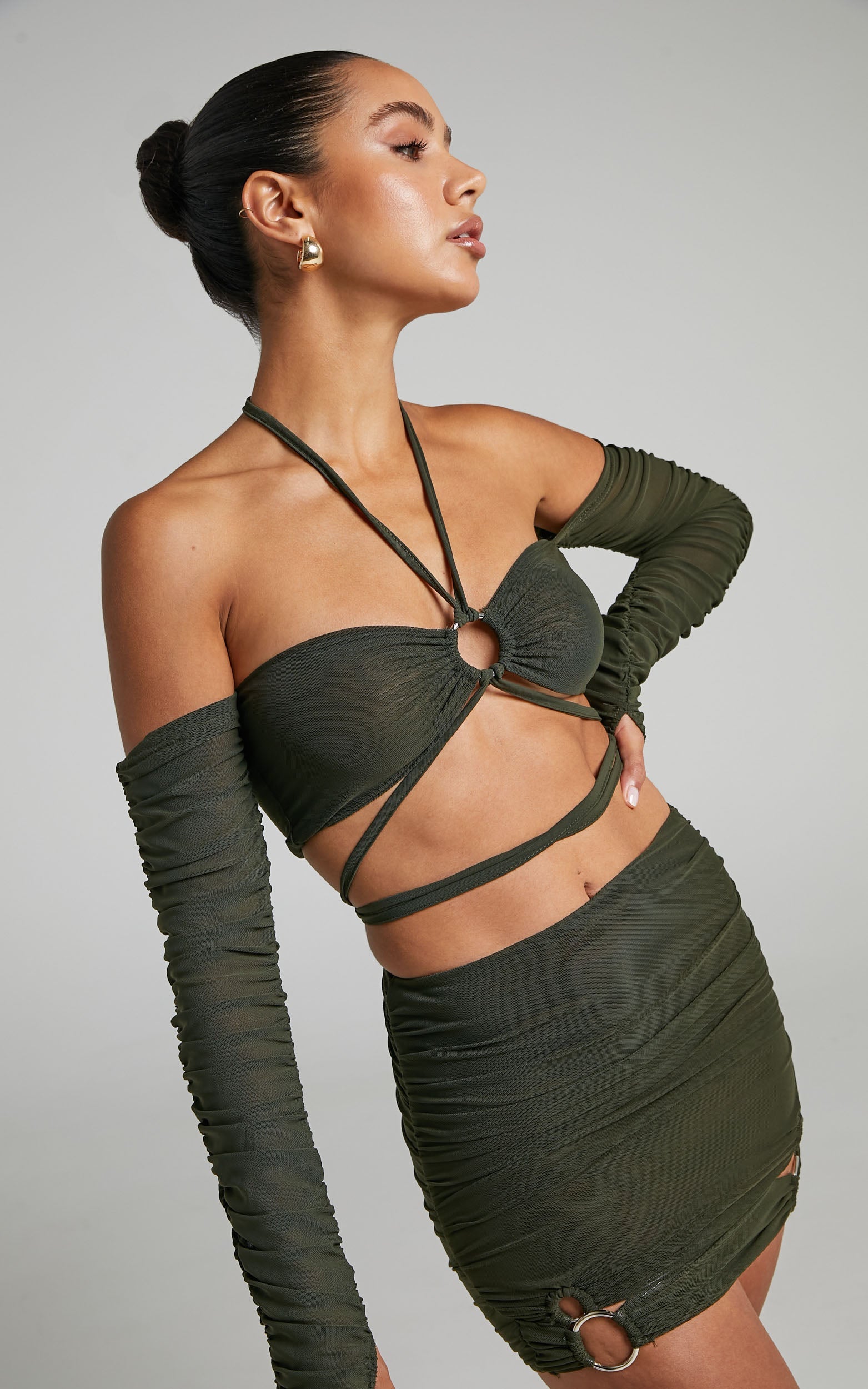 BY DYLN - LUMI CROP in Dark Green