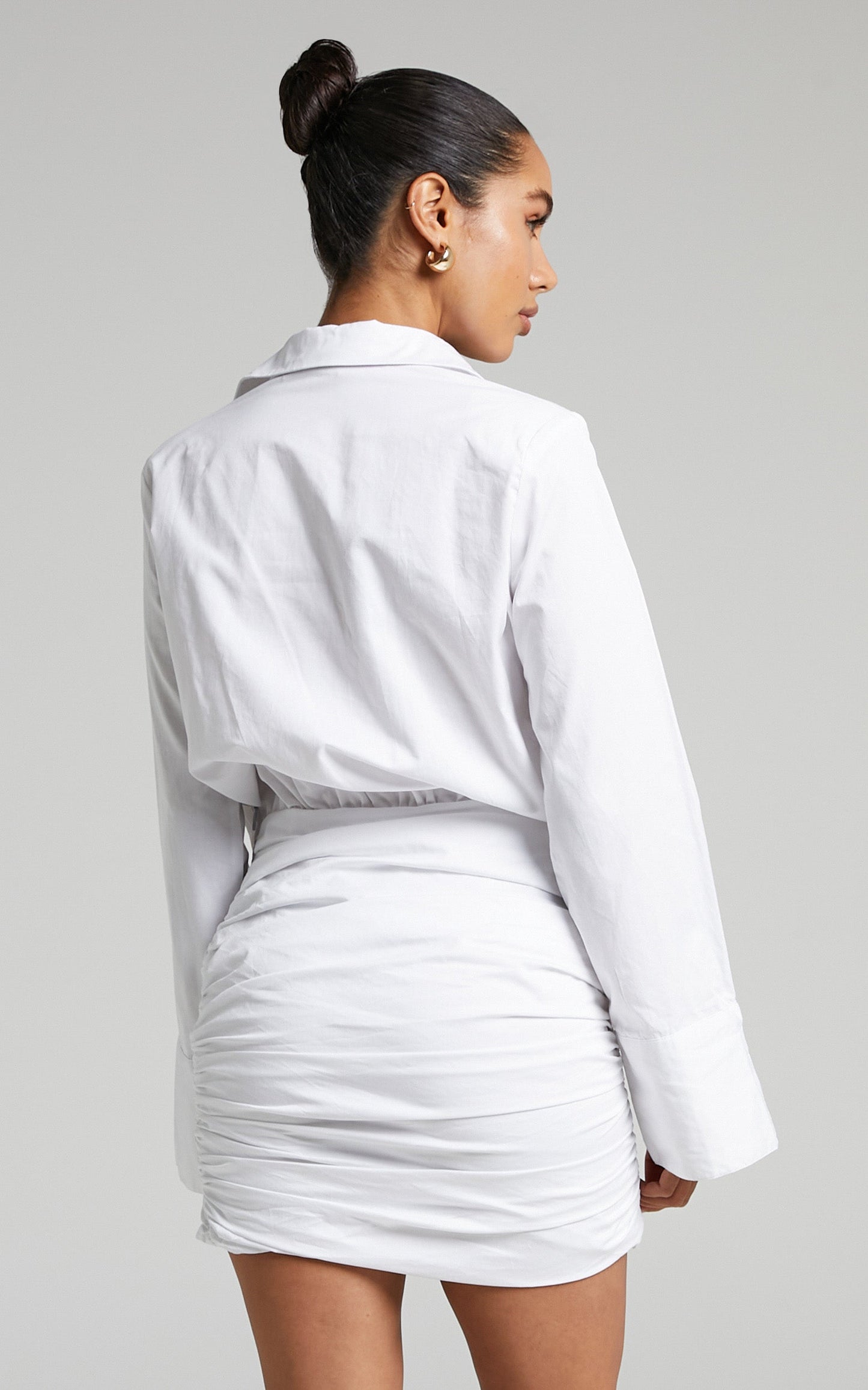 BY DYLN - NOA SHIRT DRESS in White