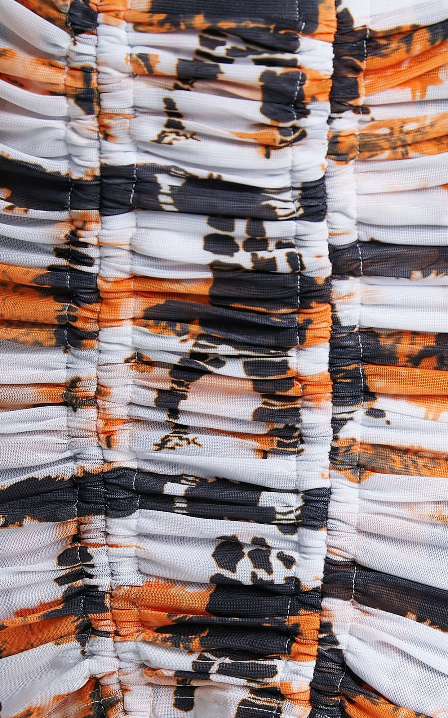 BY DYLN - Odette Mini Skirt in Orange Printed Mesh