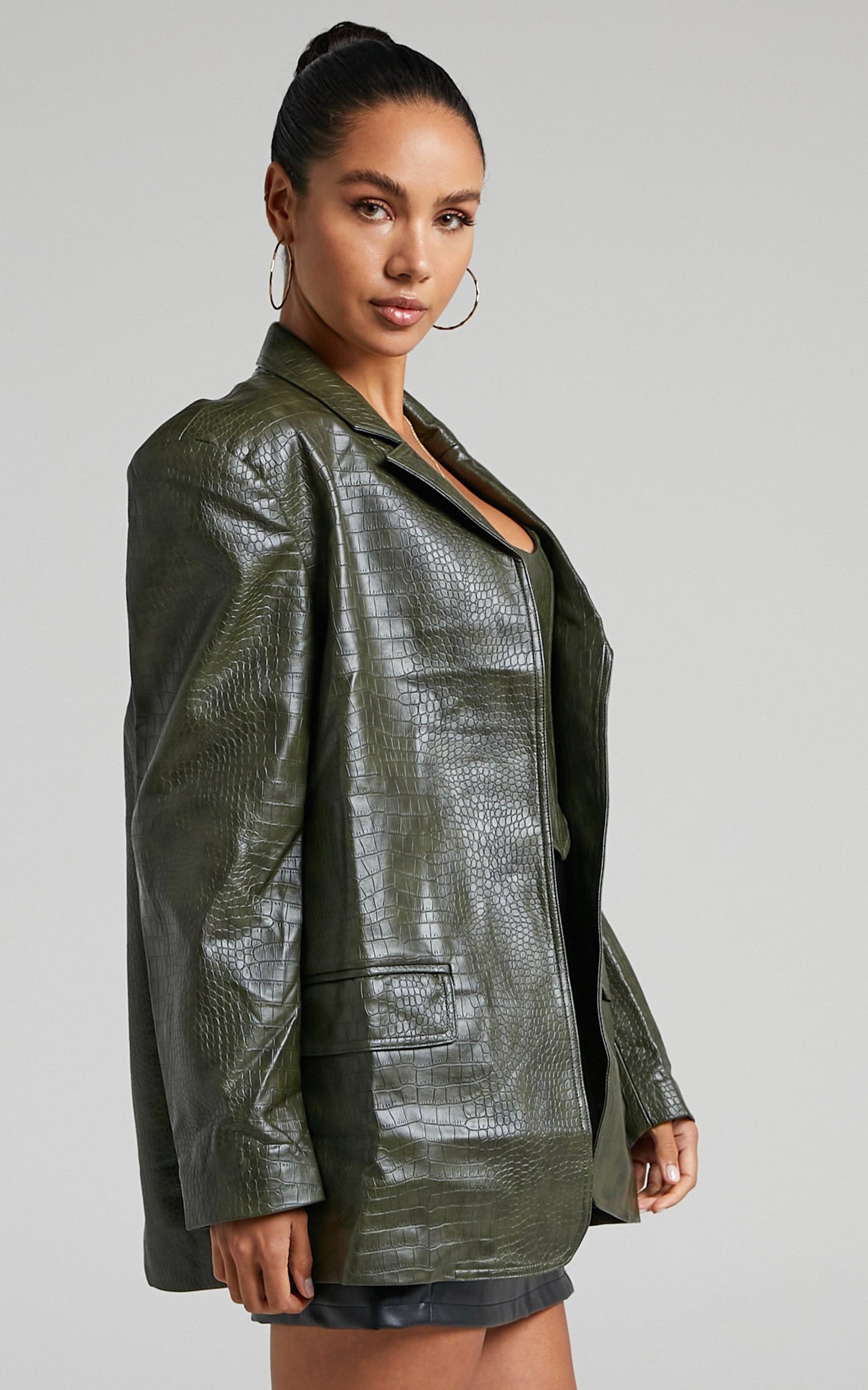 BY DYLN - SANTO BLAZER in Dark Green