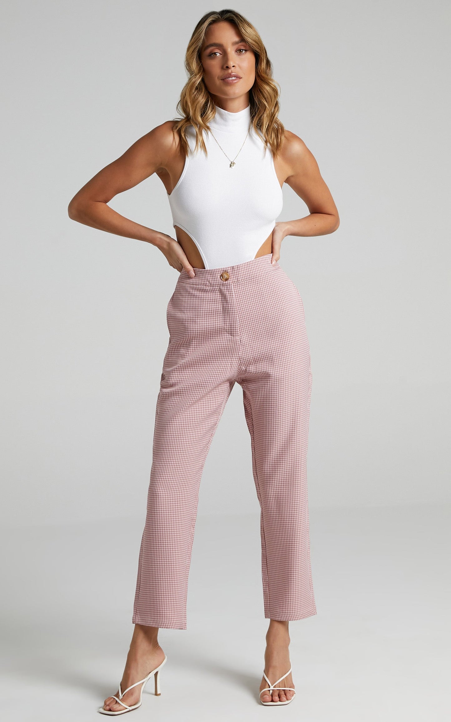 Barbina Pants in Pink Check