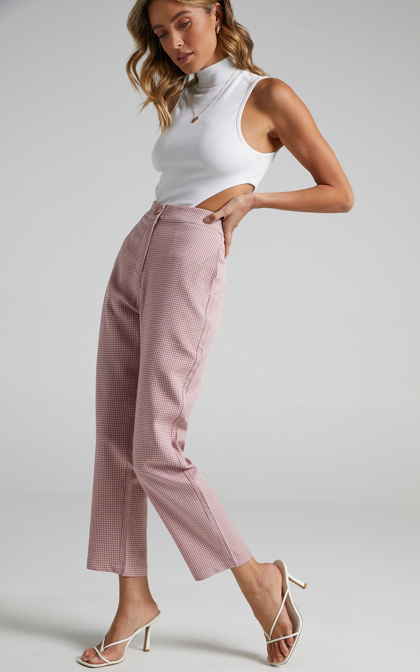 Barbina Pants in Pink Check