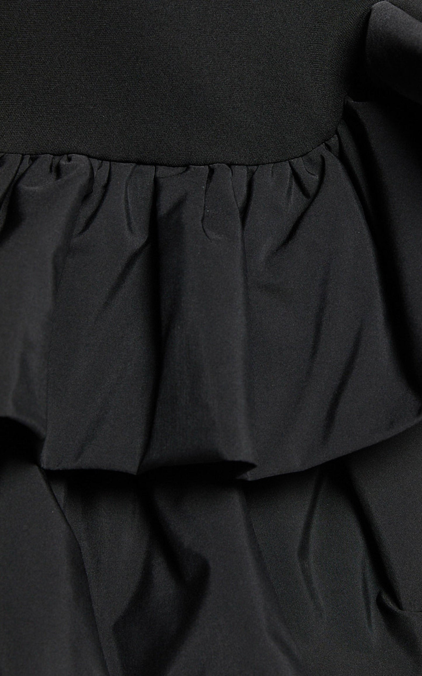 Beatrice Mini Dress - Contrast Strapless Ruffle Tiered Dress in Black