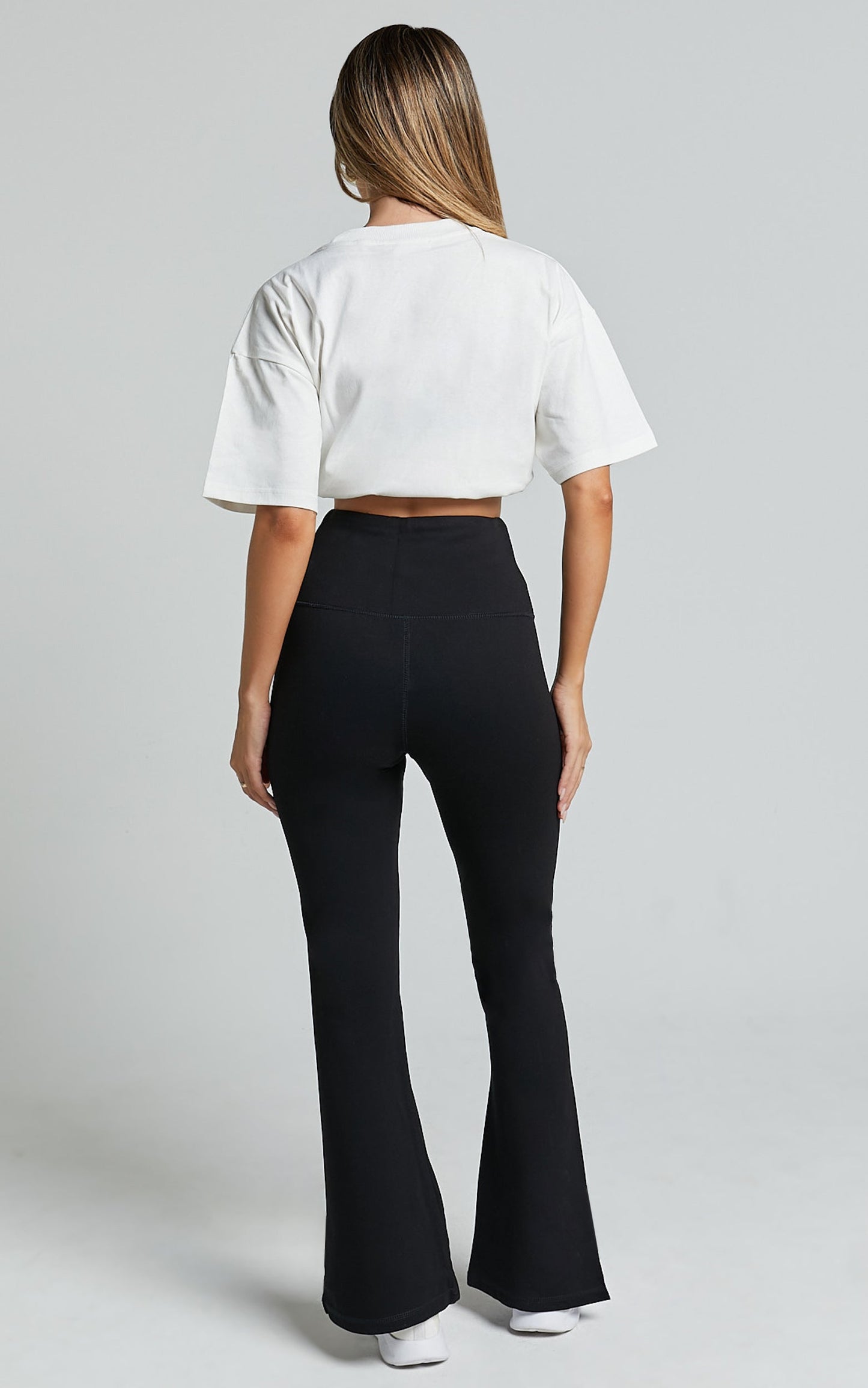 Beau Pants - High Waisted Split Hem Flare Pants in Black