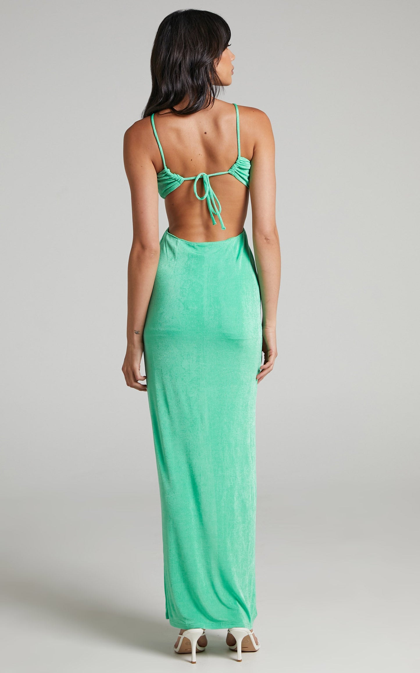 Belgrade Cut Out Strappy Maxi Dress in Sea Foam