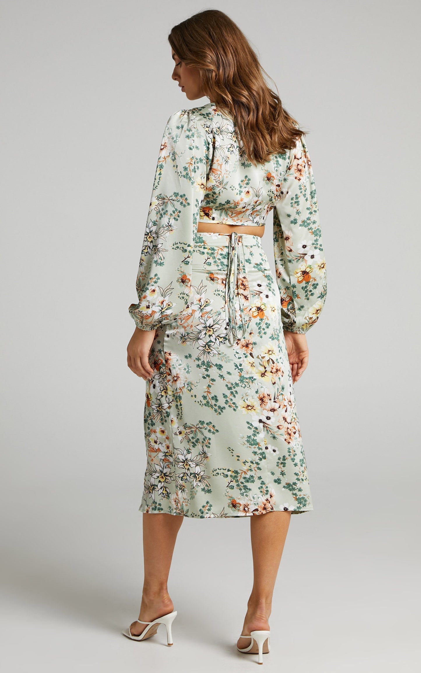 Bellanca Long Sleeve Wrap Top in Sage Floral